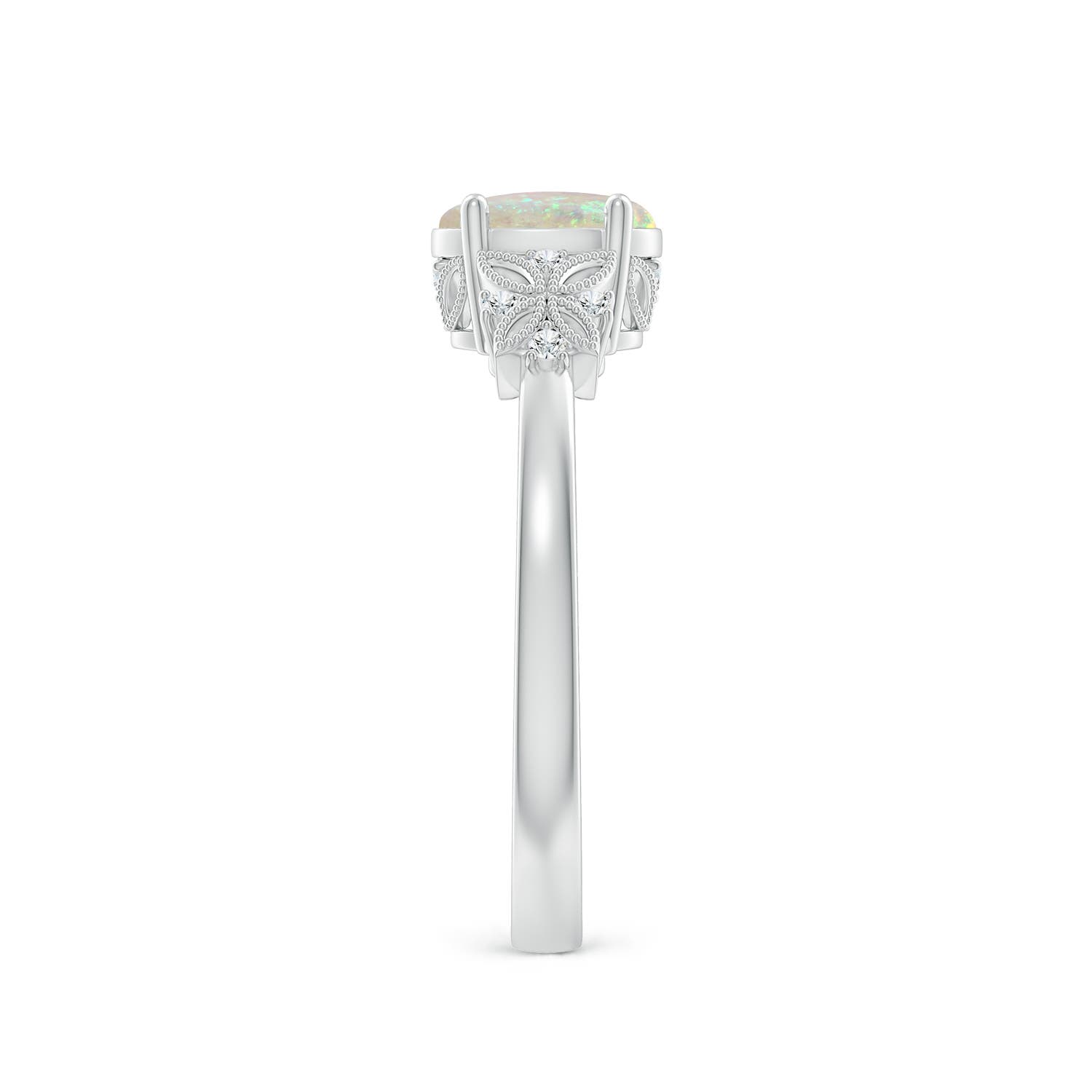 AAA - Opal / 0.52 CT / 14 KT White Gold