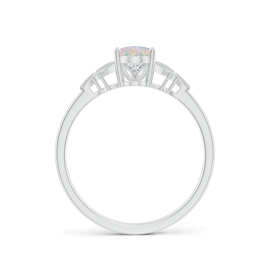 7x5mm AAAA Vintage Style Oval Opal Ring with Diamonds in P950 Platinum side-1