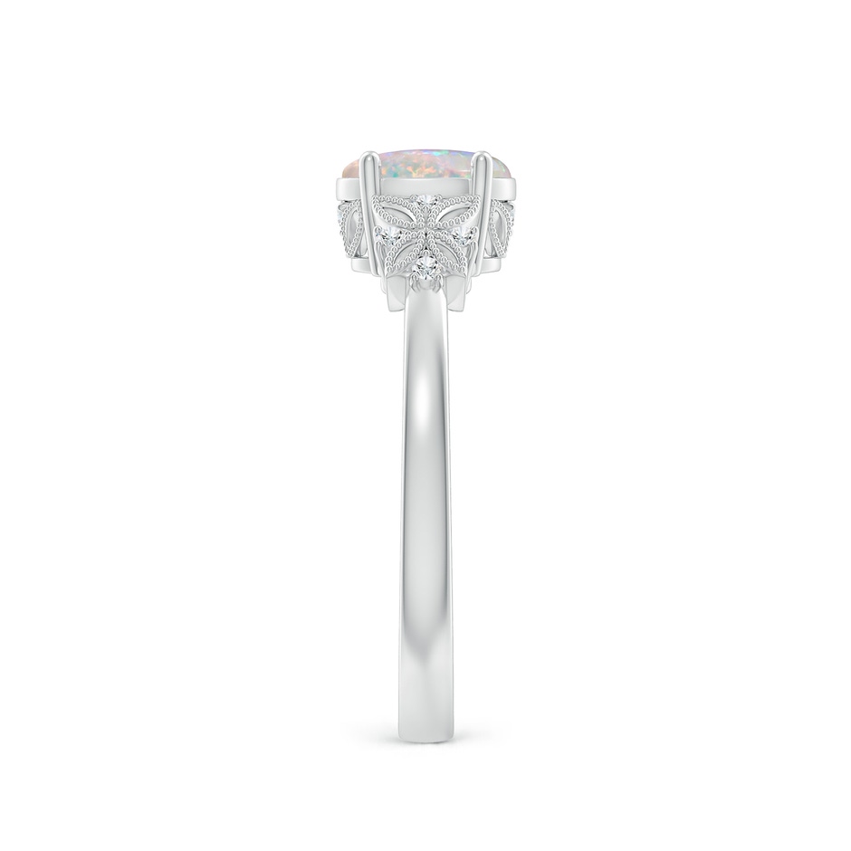 7x5mm AAAA Vintage Style Oval Opal Ring with Diamonds in P950 Platinum side-2