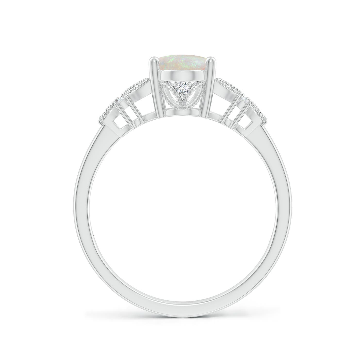 AA - Opal / 0.9 CT / 14 KT White Gold