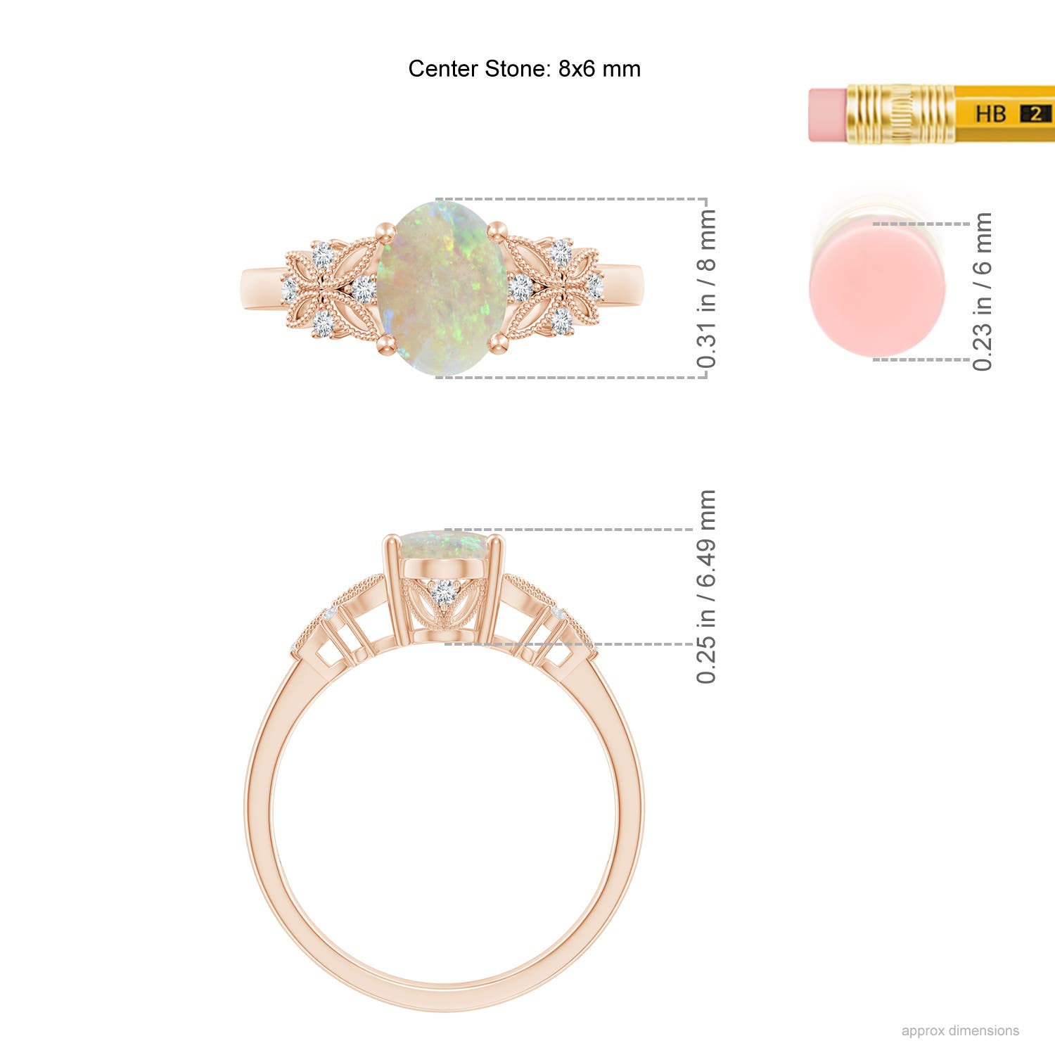 AAA - Opal / 0.9 CT / 14 KT Rose Gold