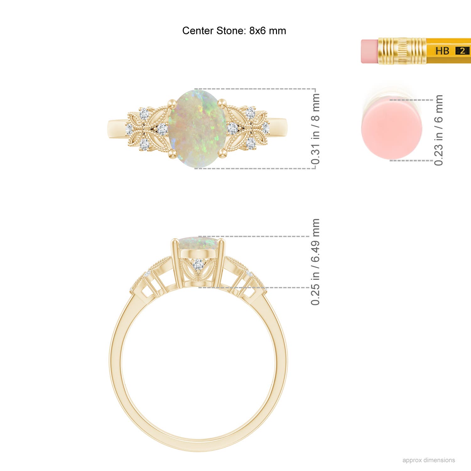 AAA - Opal / 0.9 CT / 14 KT Yellow Gold