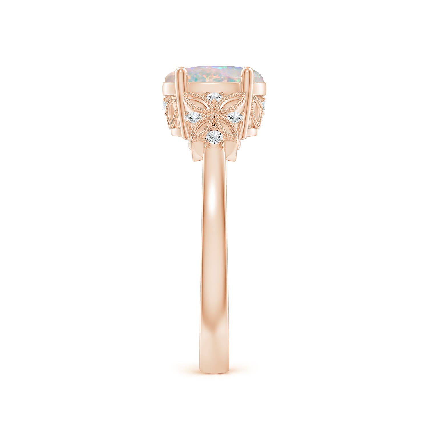 AAAA - Opal / 0.9 CT / 14 KT Rose Gold