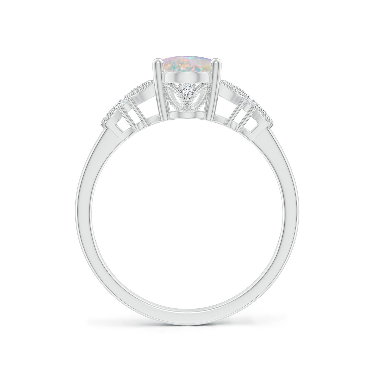 AAAA - Opal / 0.9 CT / 14 KT White Gold