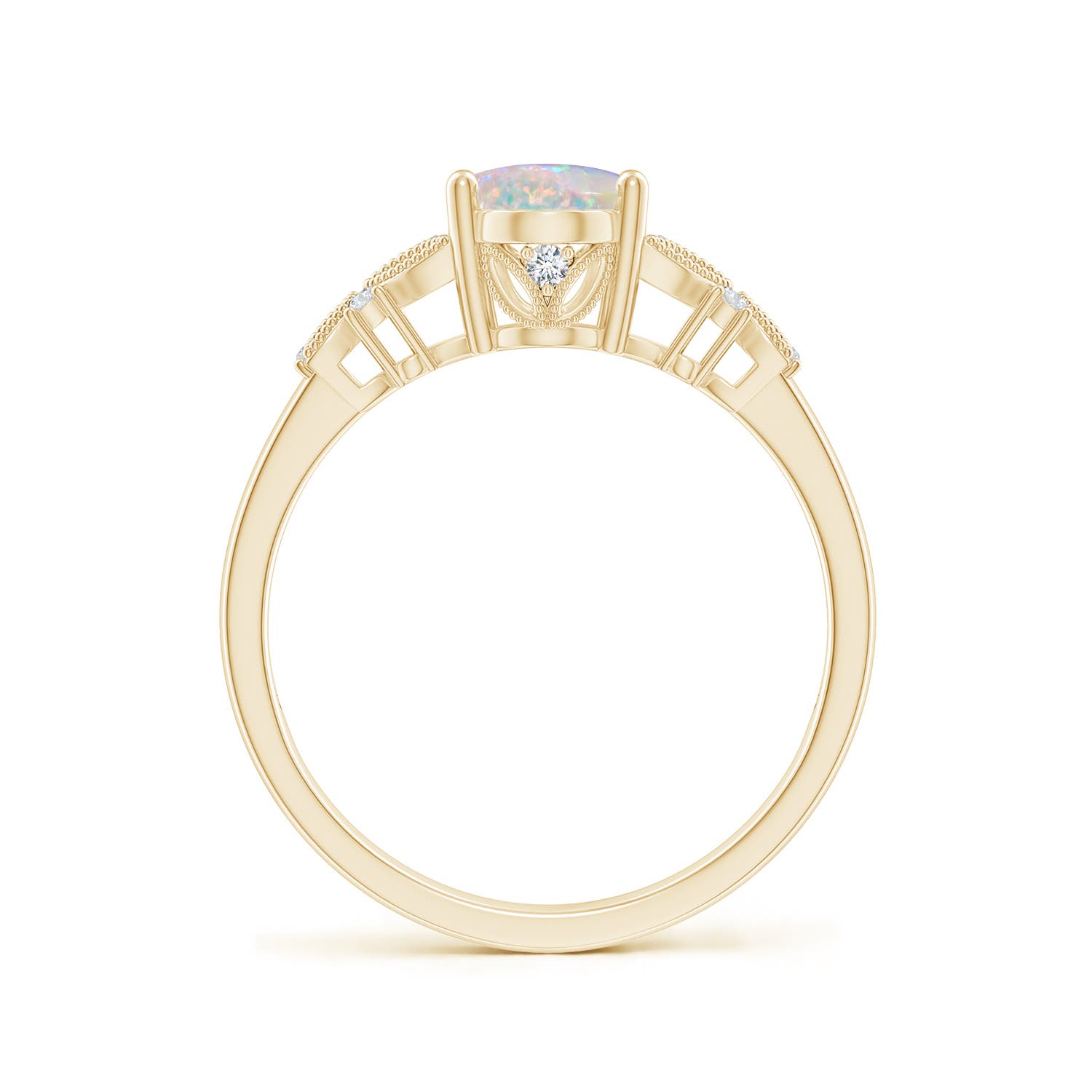 AAAA - Opal / 0.9 CT / 14 KT Yellow Gold