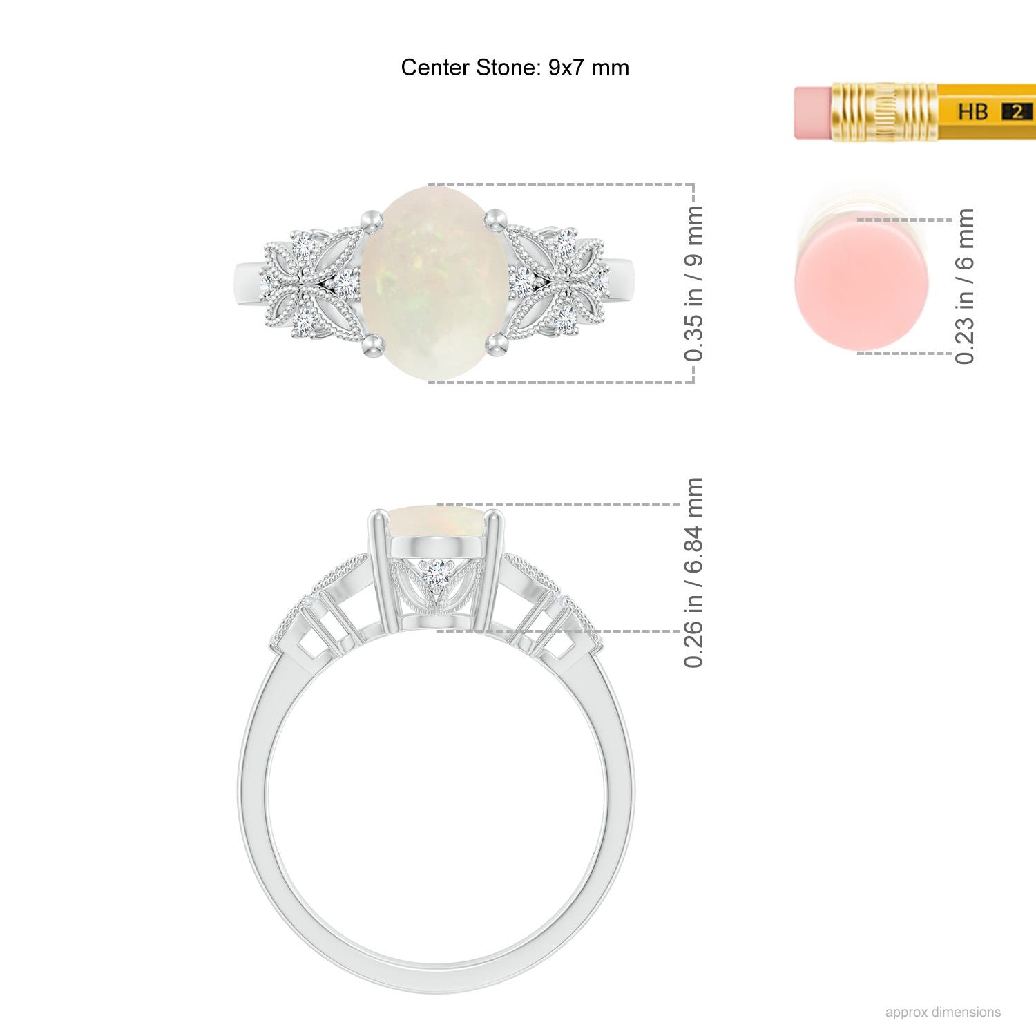 A - Opal / 1.23 CT / 14 KT White Gold