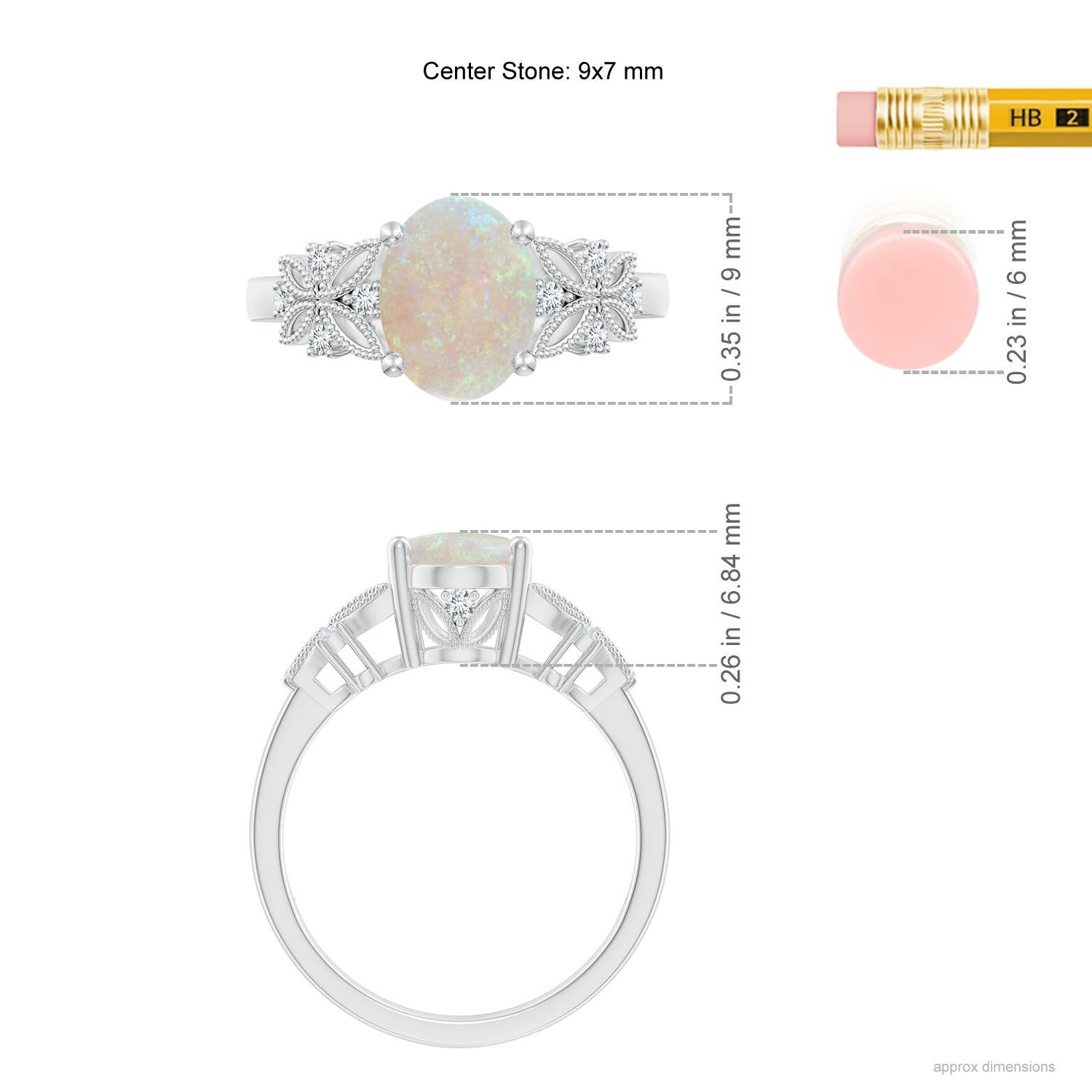 AA - Opal / 1.23 CT / 14 KT White Gold