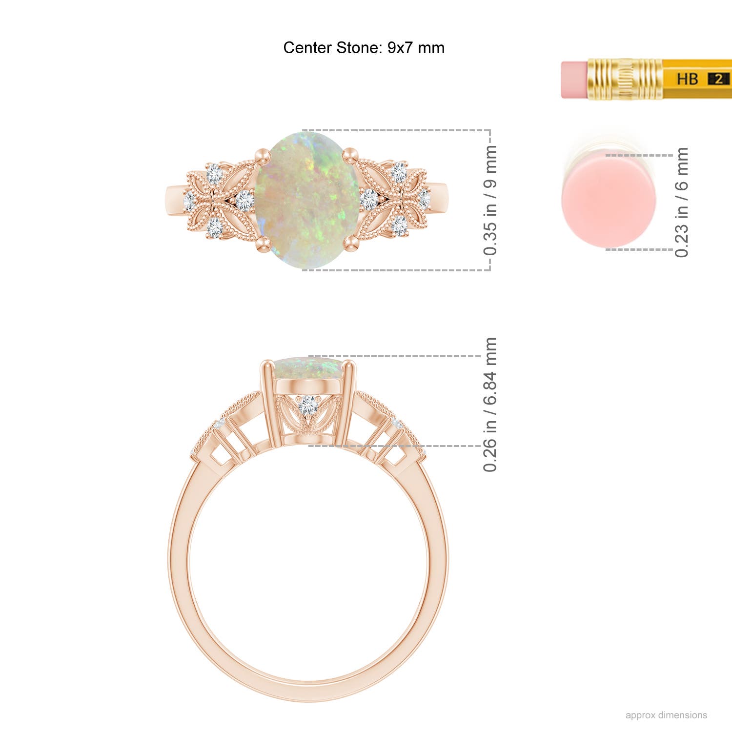 AAA - Opal / 1.23 CT / 14 KT Rose Gold