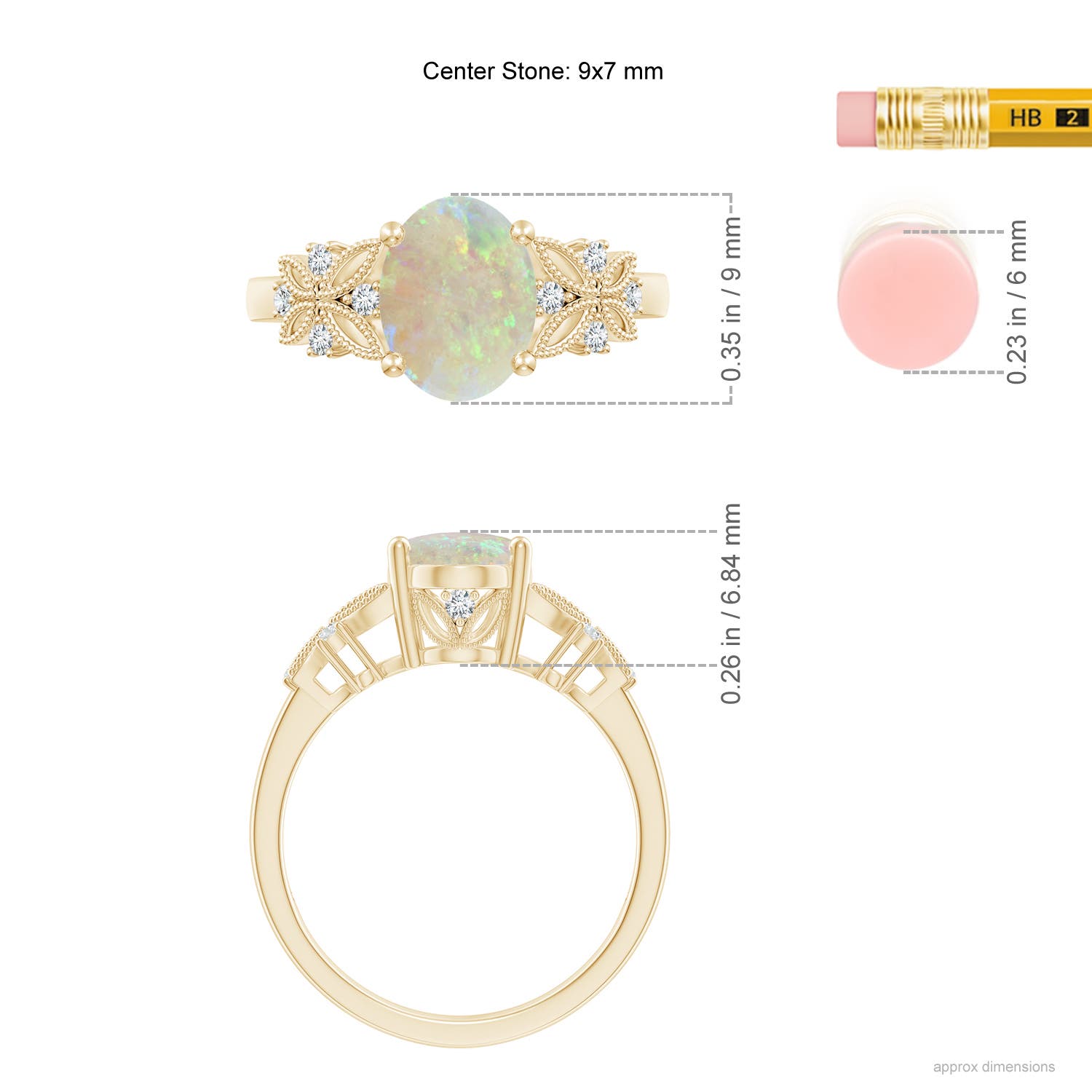 AAA - Opal / 1.23 CT / 14 KT Yellow Gold