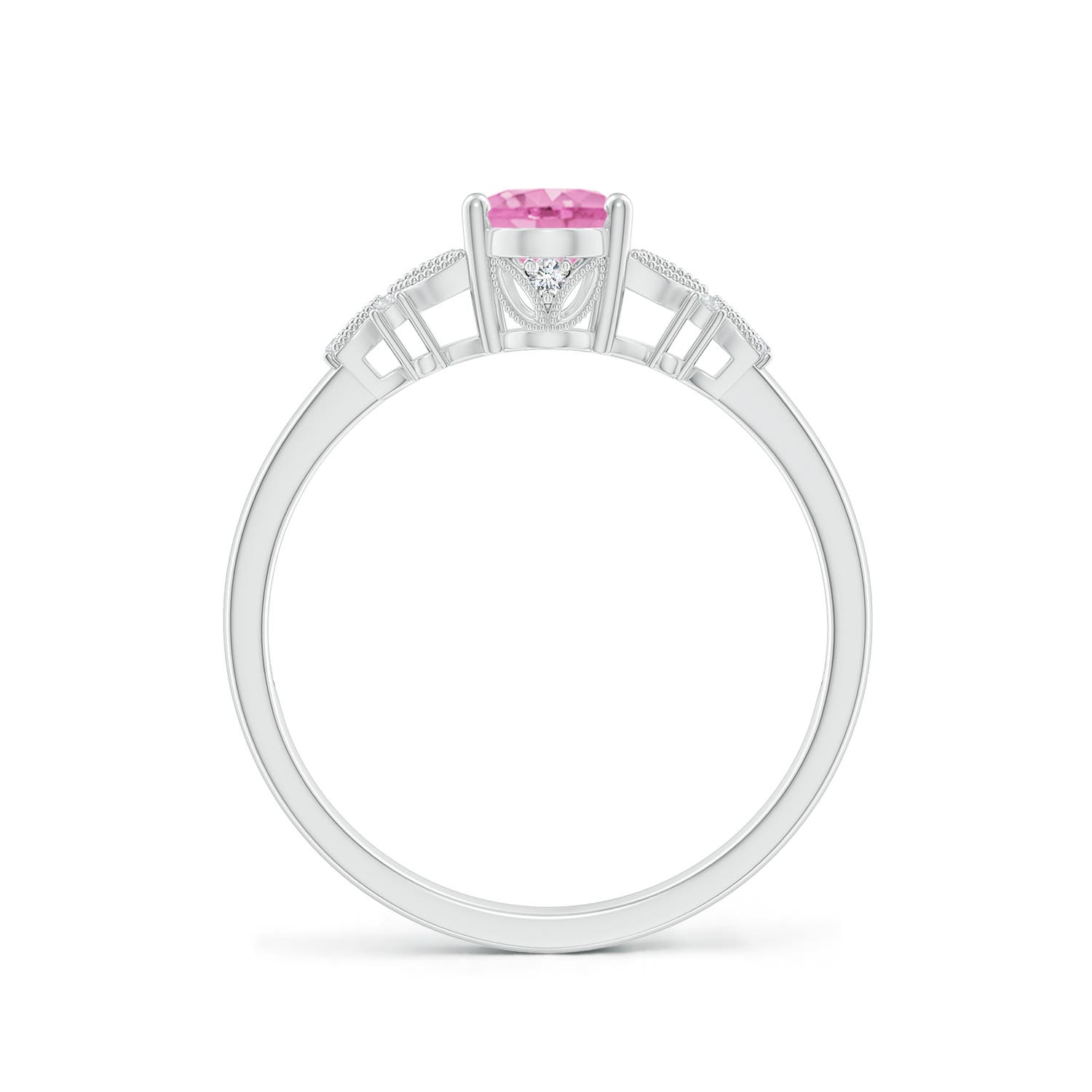 A - Pink Sapphire / 0.92 CT / 14 KT White Gold