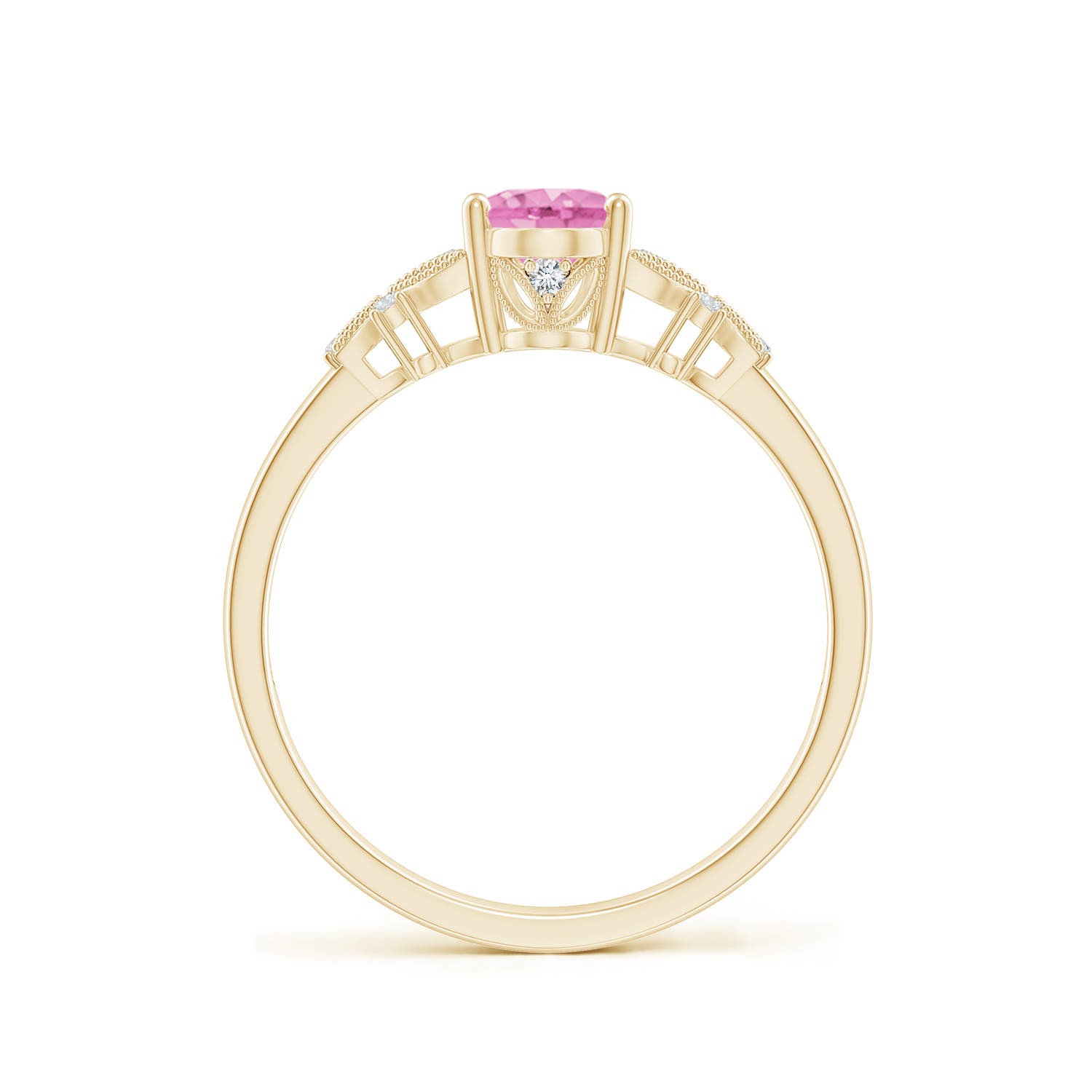 A - Pink Sapphire / 0.92 CT / 14 KT Yellow Gold