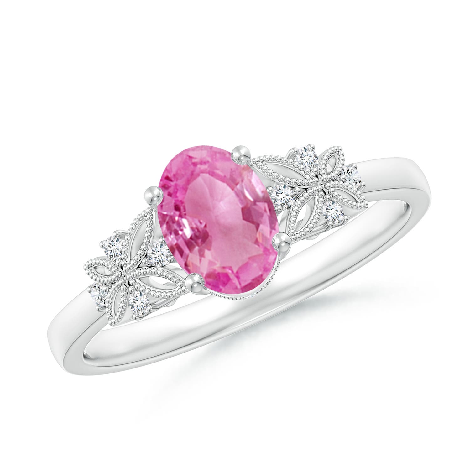 AA - Pink Sapphire / 0.92 CT / 14 KT White Gold