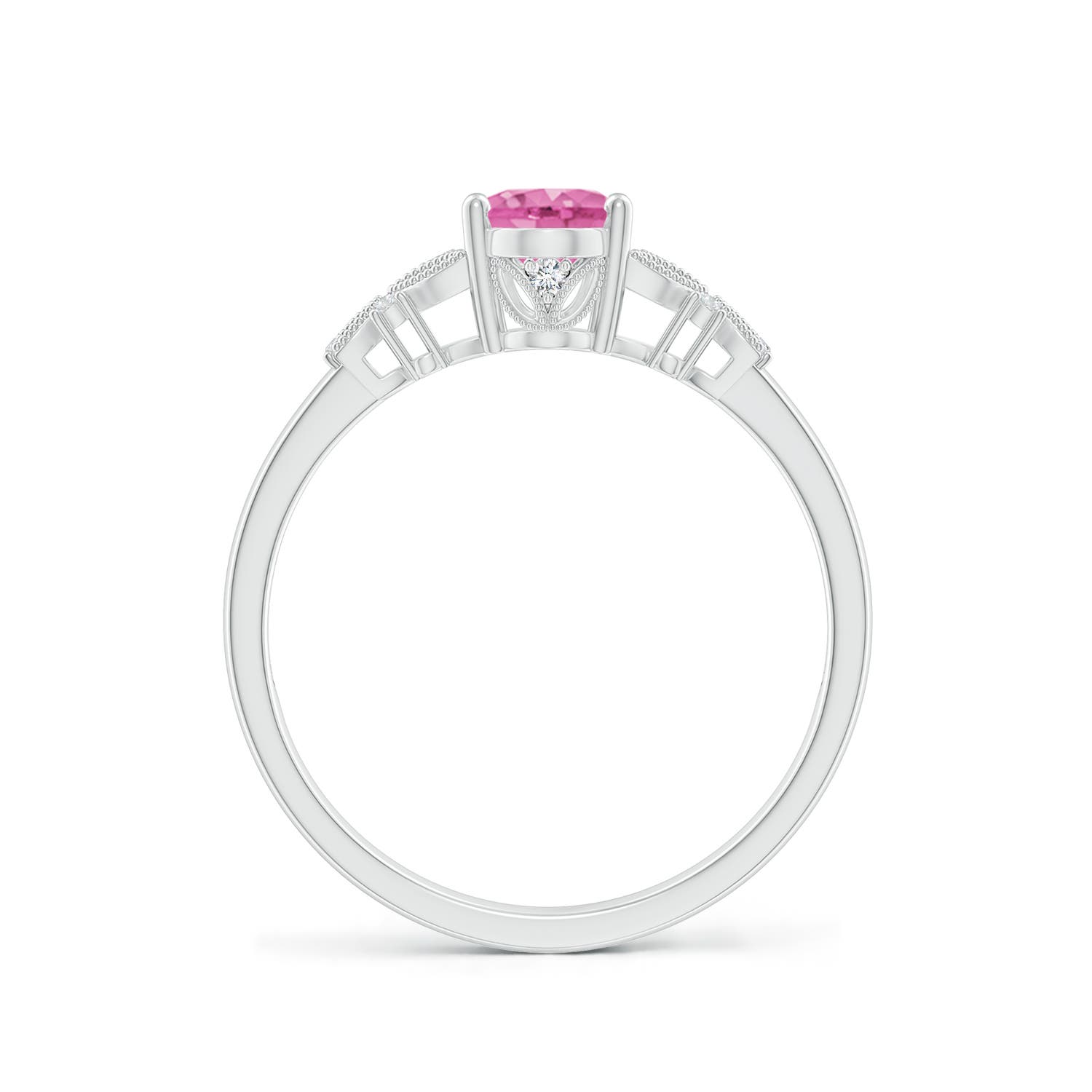 AA - Pink Sapphire / 0.92 CT / 14 KT White Gold