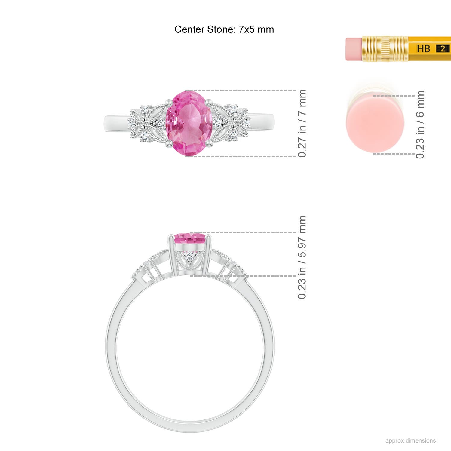 AA - Pink Sapphire / 0.92 CT / 14 KT White Gold