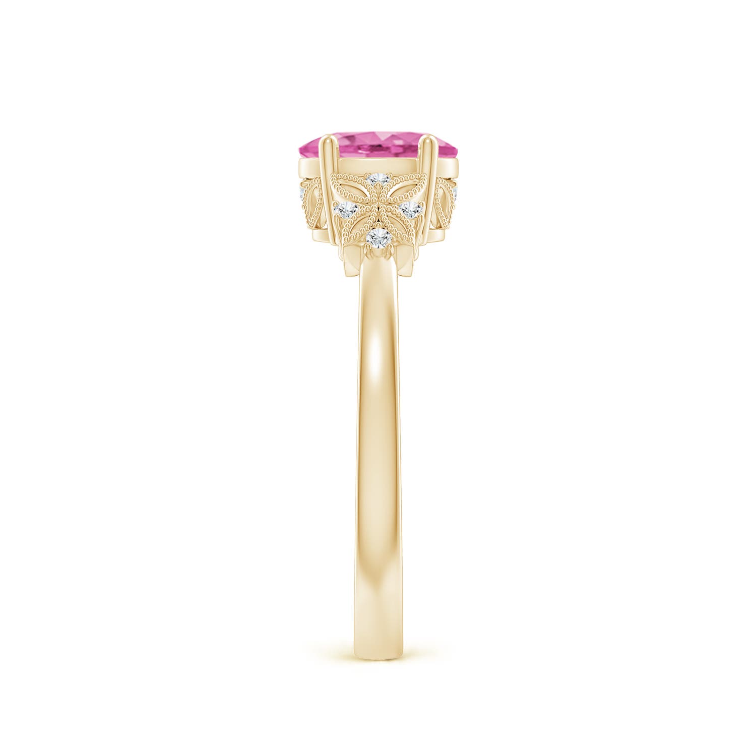 AA - Pink Sapphire / 0.92 CT / 14 KT Yellow Gold