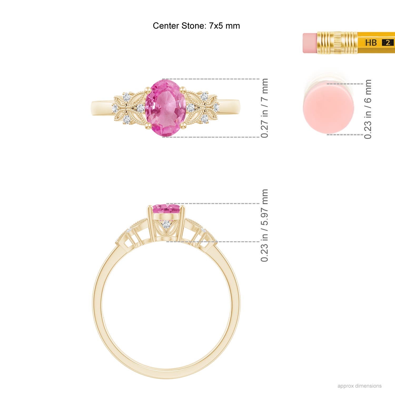 AA - Pink Sapphire / 0.92 CT / 14 KT Yellow Gold