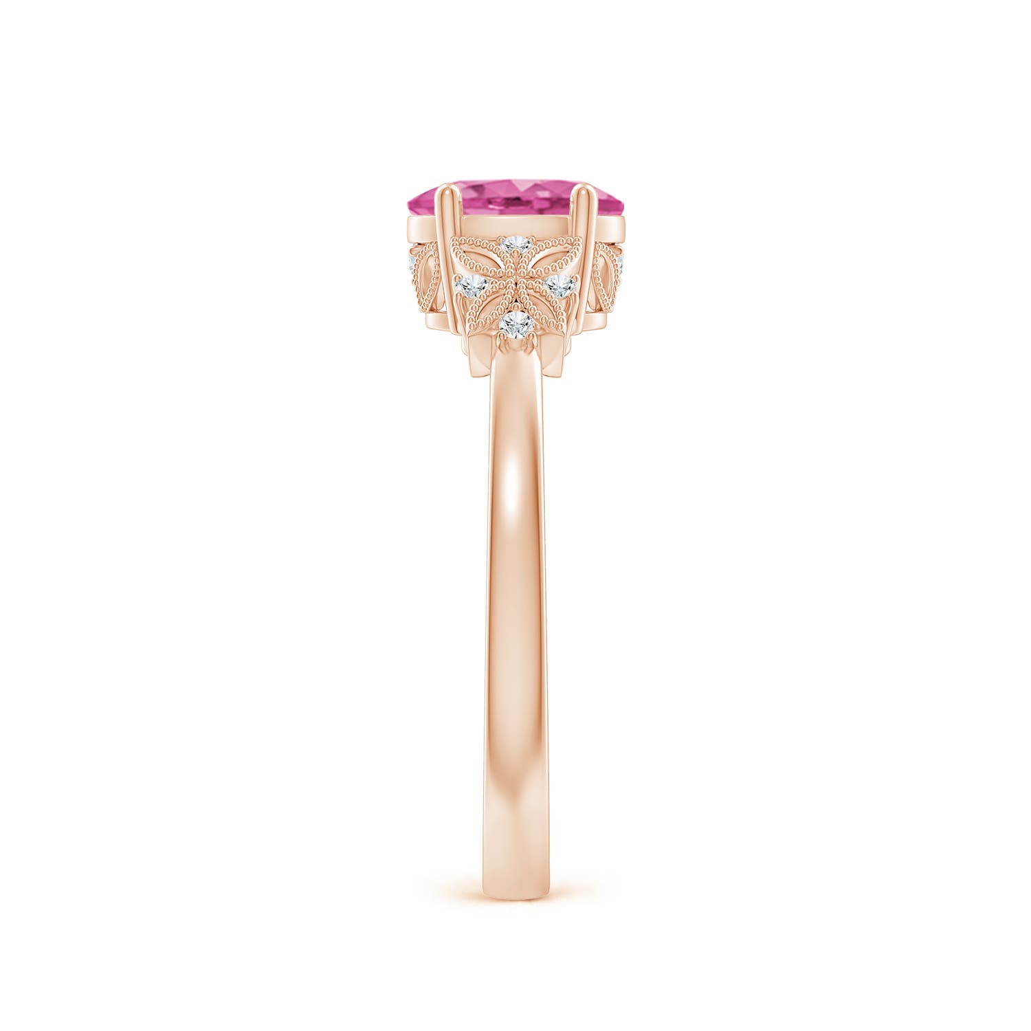 AAA - Pink Sapphire / 0.92 CT / 14 KT Rose Gold