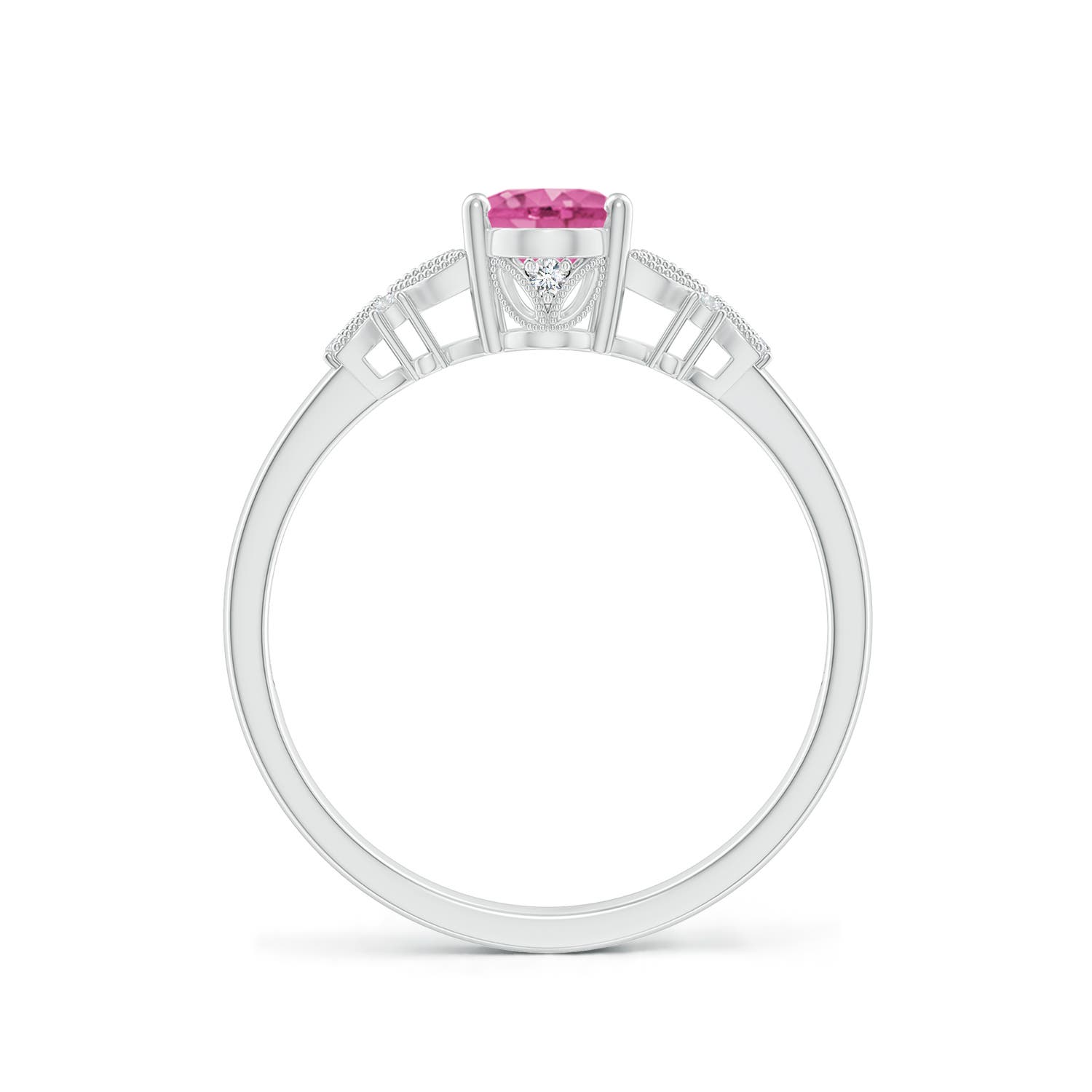 AAA - Pink Sapphire / 0.92 CT / 14 KT White Gold