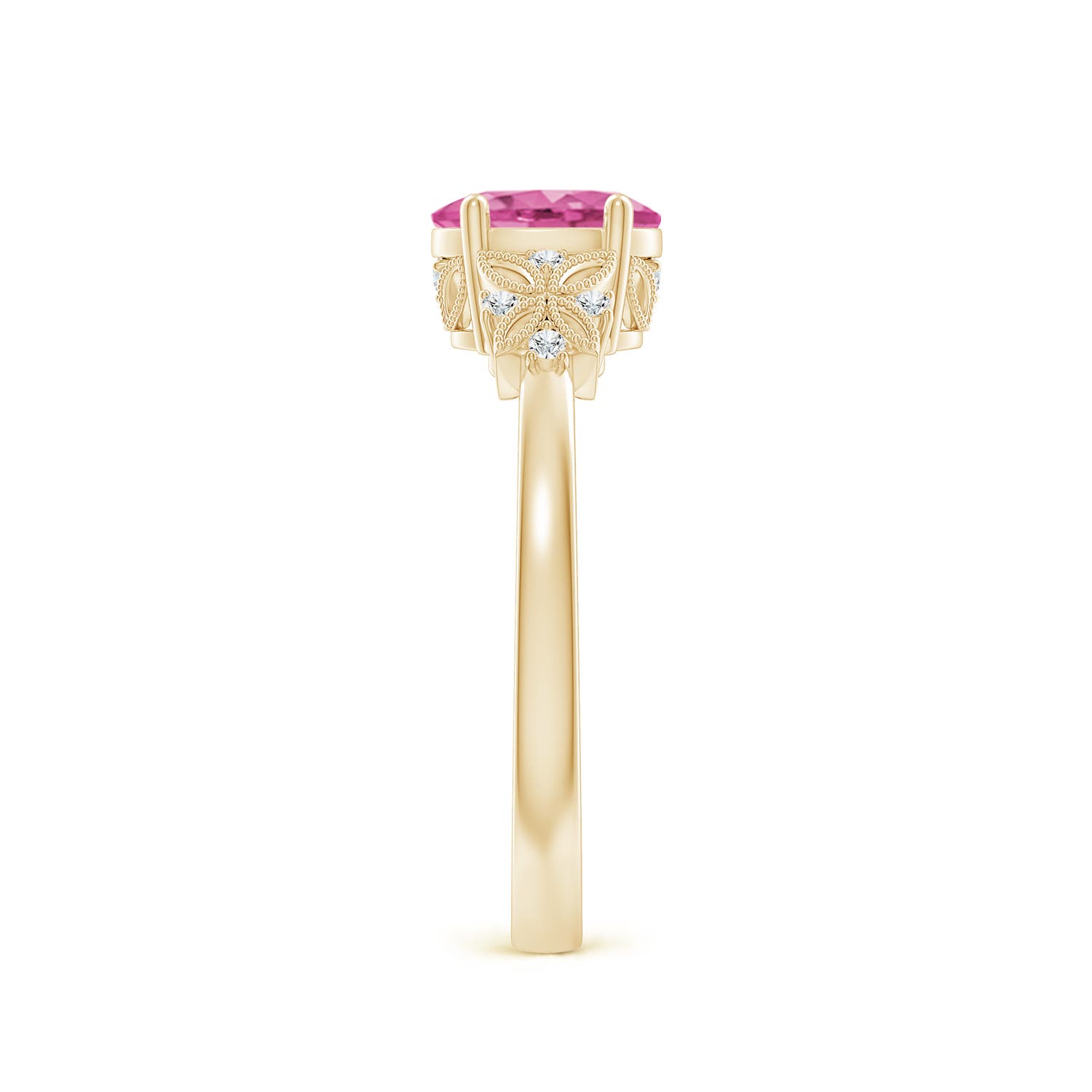 AAA - Pink Sapphire / 0.92 CT / 14 KT Yellow Gold