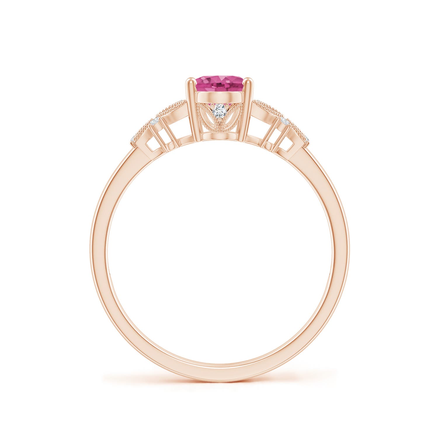 AAAA - Pink Sapphire / 0.92 CT / 14 KT Rose Gold