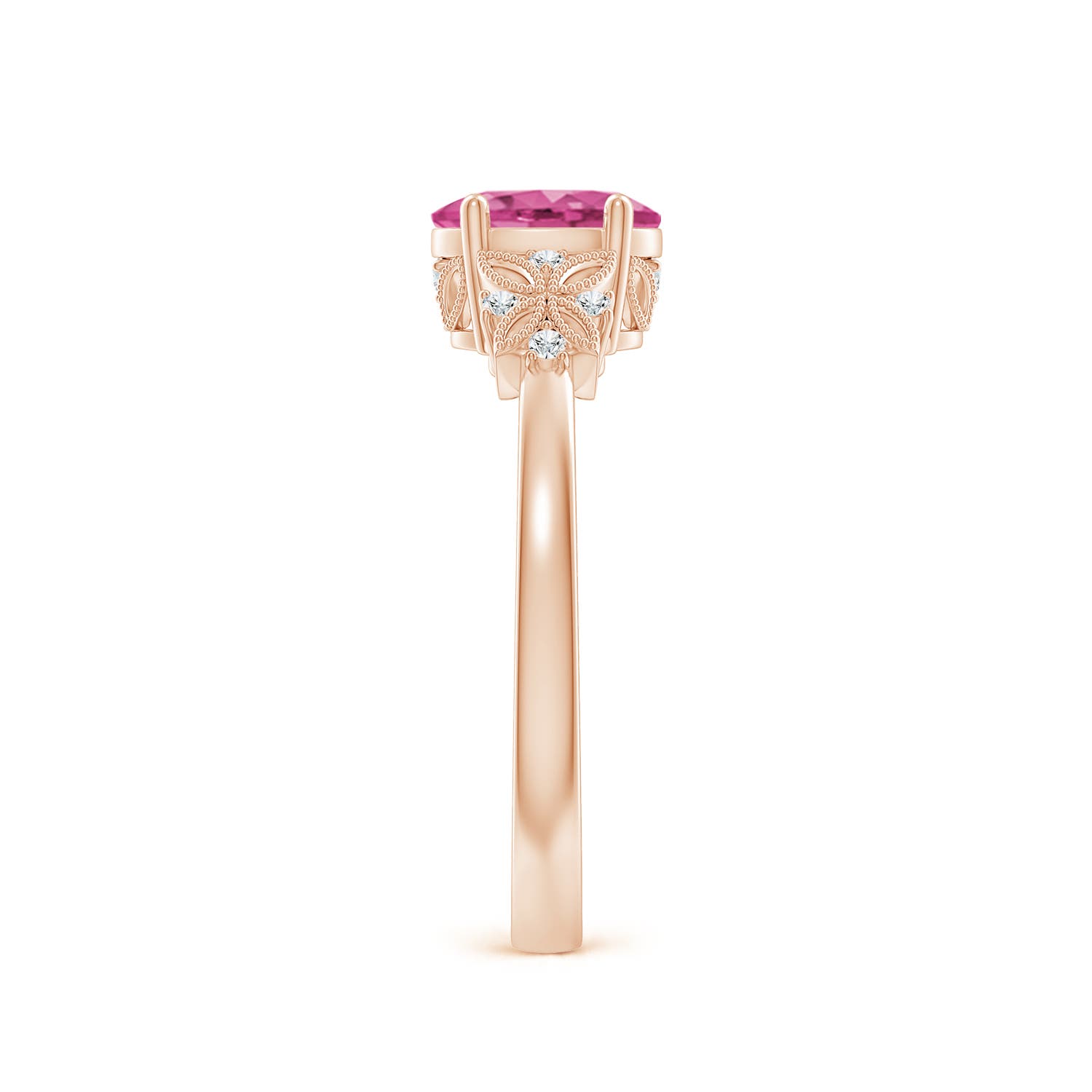 AAAA - Pink Sapphire / 0.92 CT / 14 KT Rose Gold