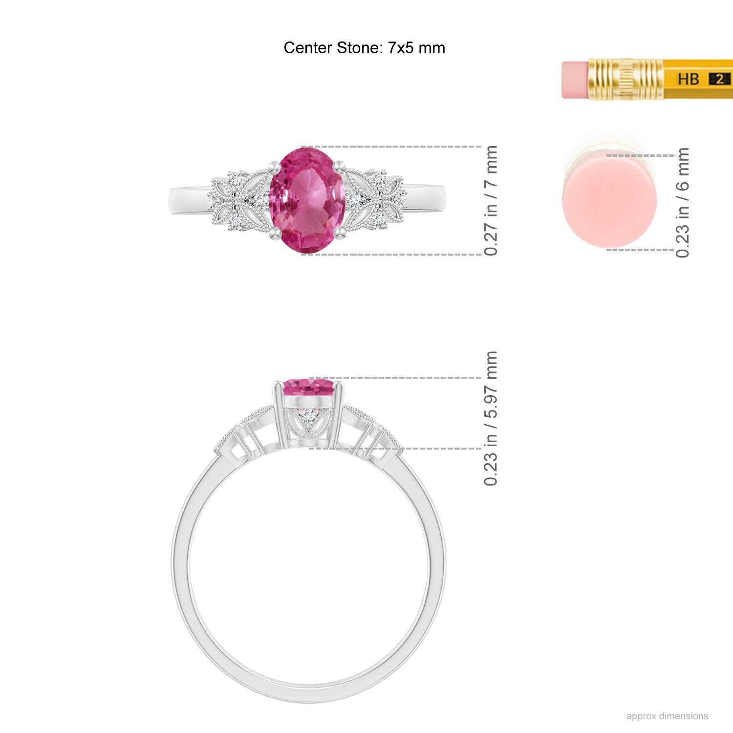 AAAA - Pink Sapphire / 0.92 CT / 14 KT White Gold