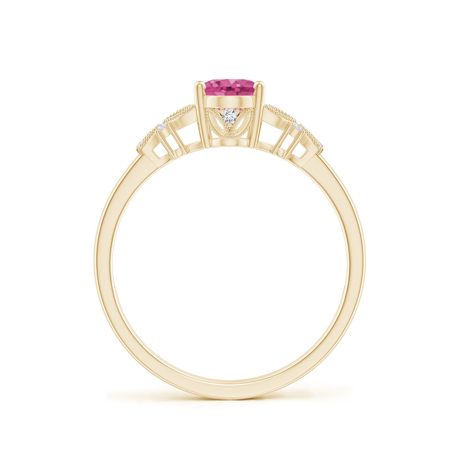 AAAA - Pink Sapphire / 0.92 CT / 14 KT Yellow Gold