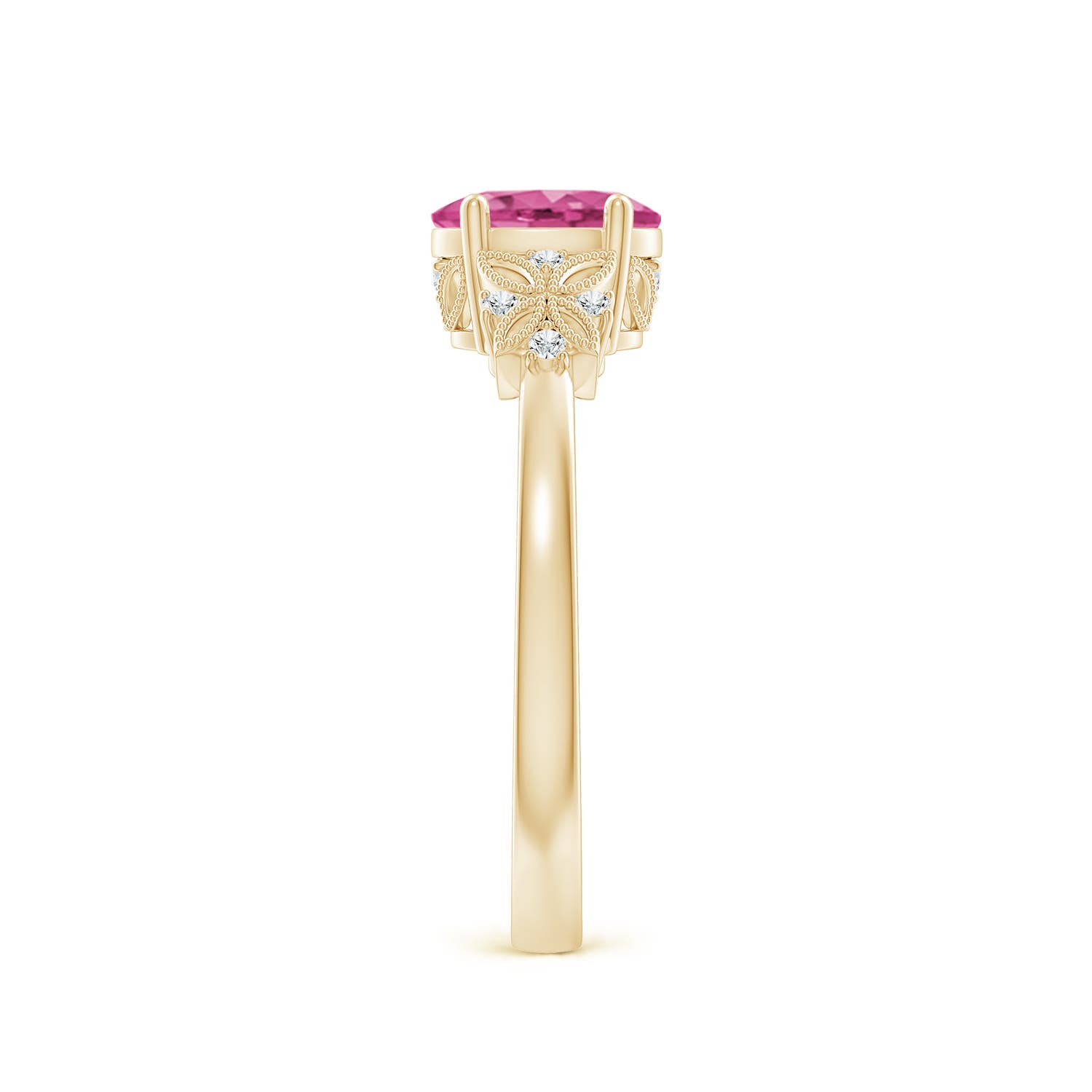 AAAA - Pink Sapphire / 0.92 CT / 14 KT Yellow Gold