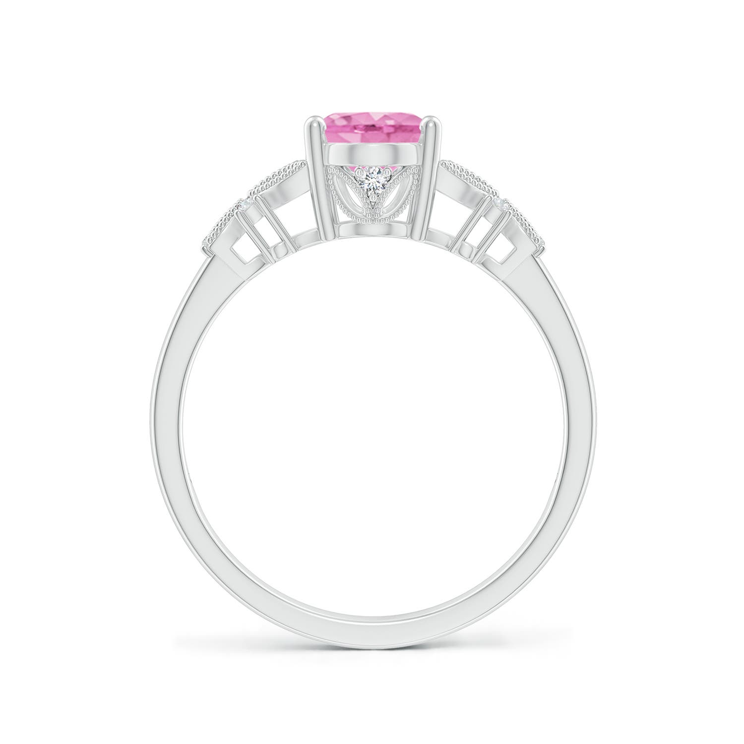 A - Pink Sapphire / 1.55 CT / 14 KT White Gold