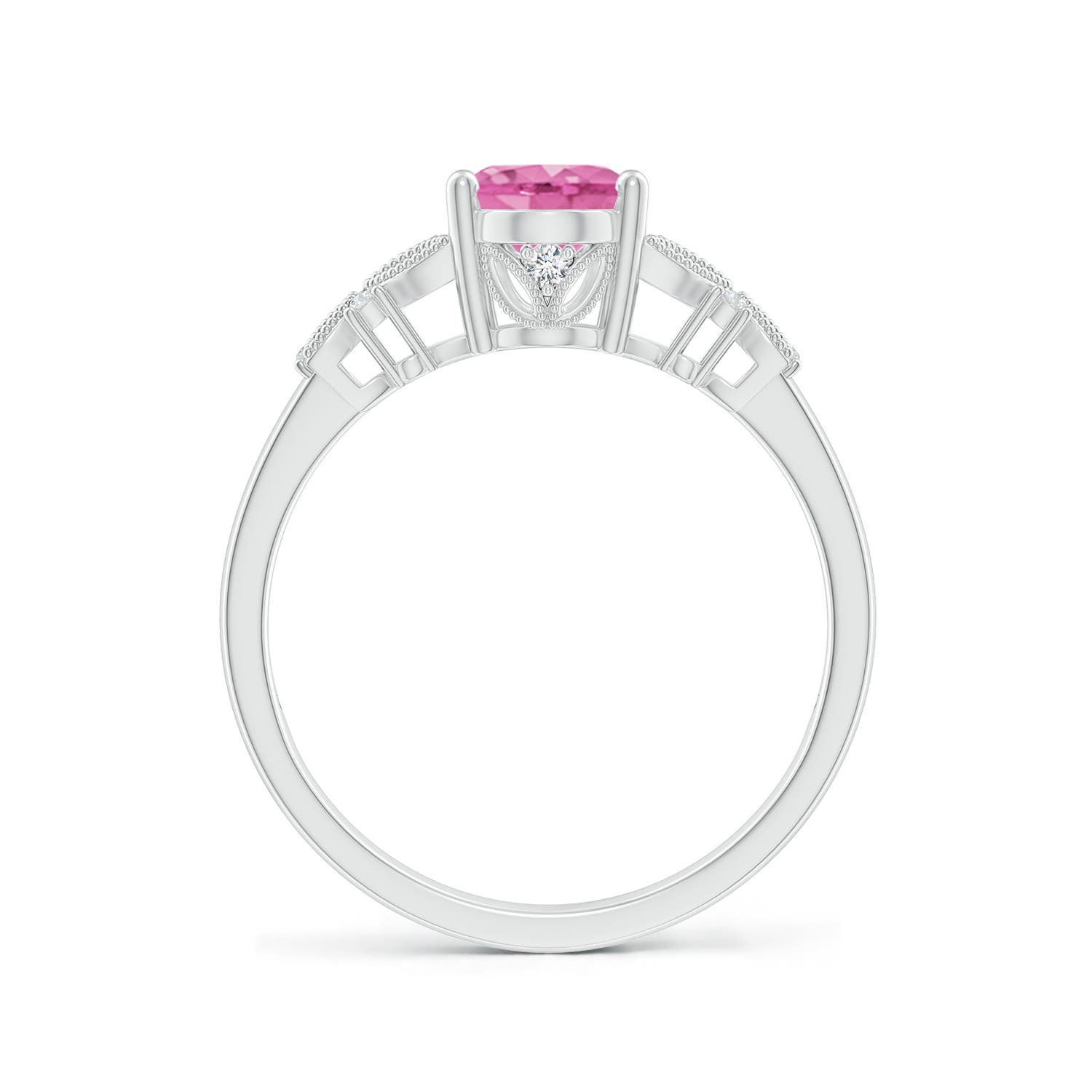 AA - Pink Sapphire / 1.55 CT / 14 KT White Gold