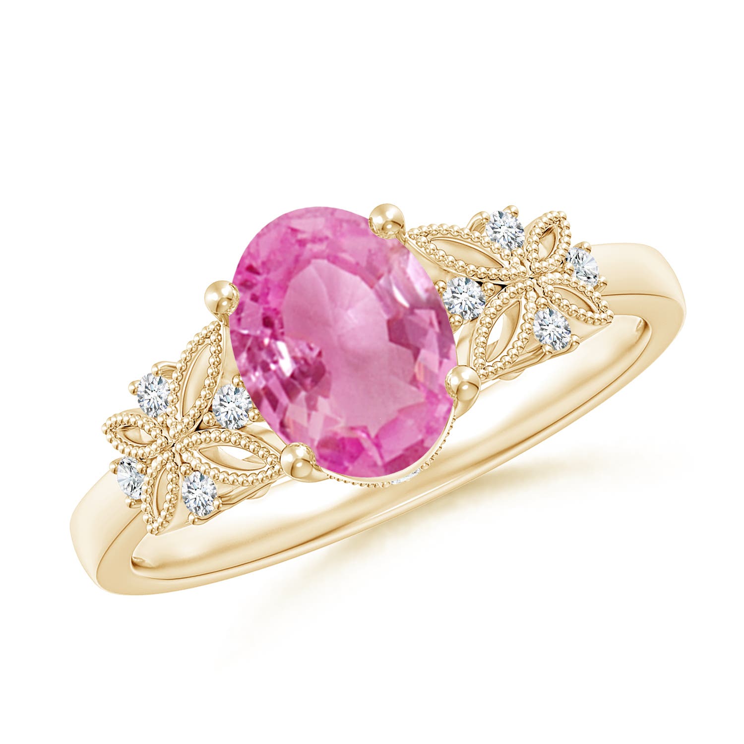 AA - Pink Sapphire / 1.55 CT / 14 KT Yellow Gold