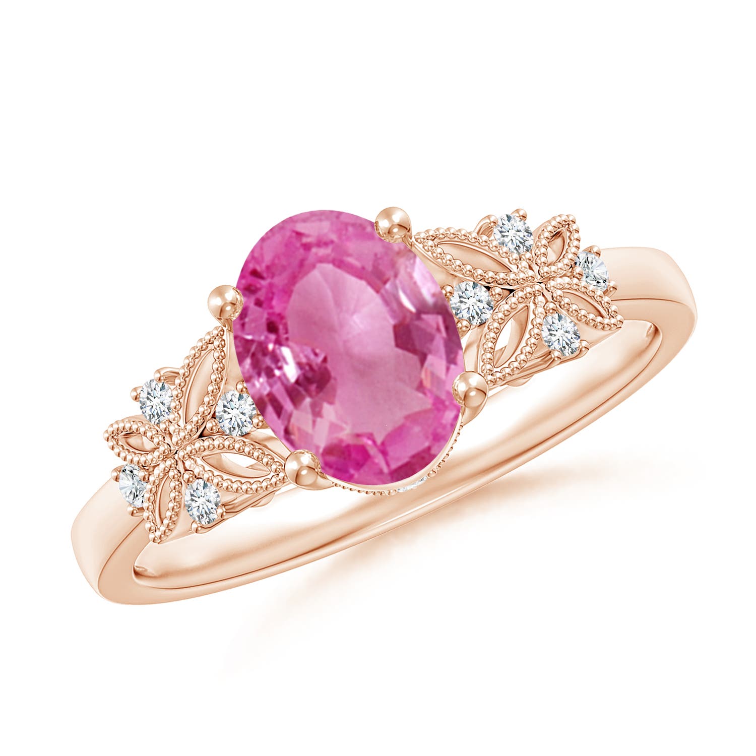 AAA - Pink Sapphire / 1.55 CT / 14 KT Rose Gold