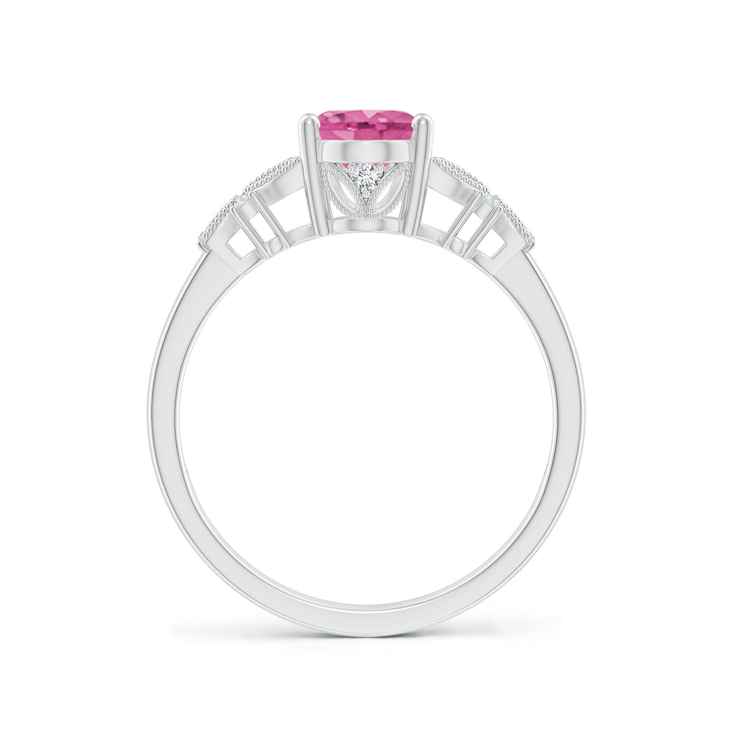 AAA - Pink Sapphire / 1.55 CT / 14 KT White Gold