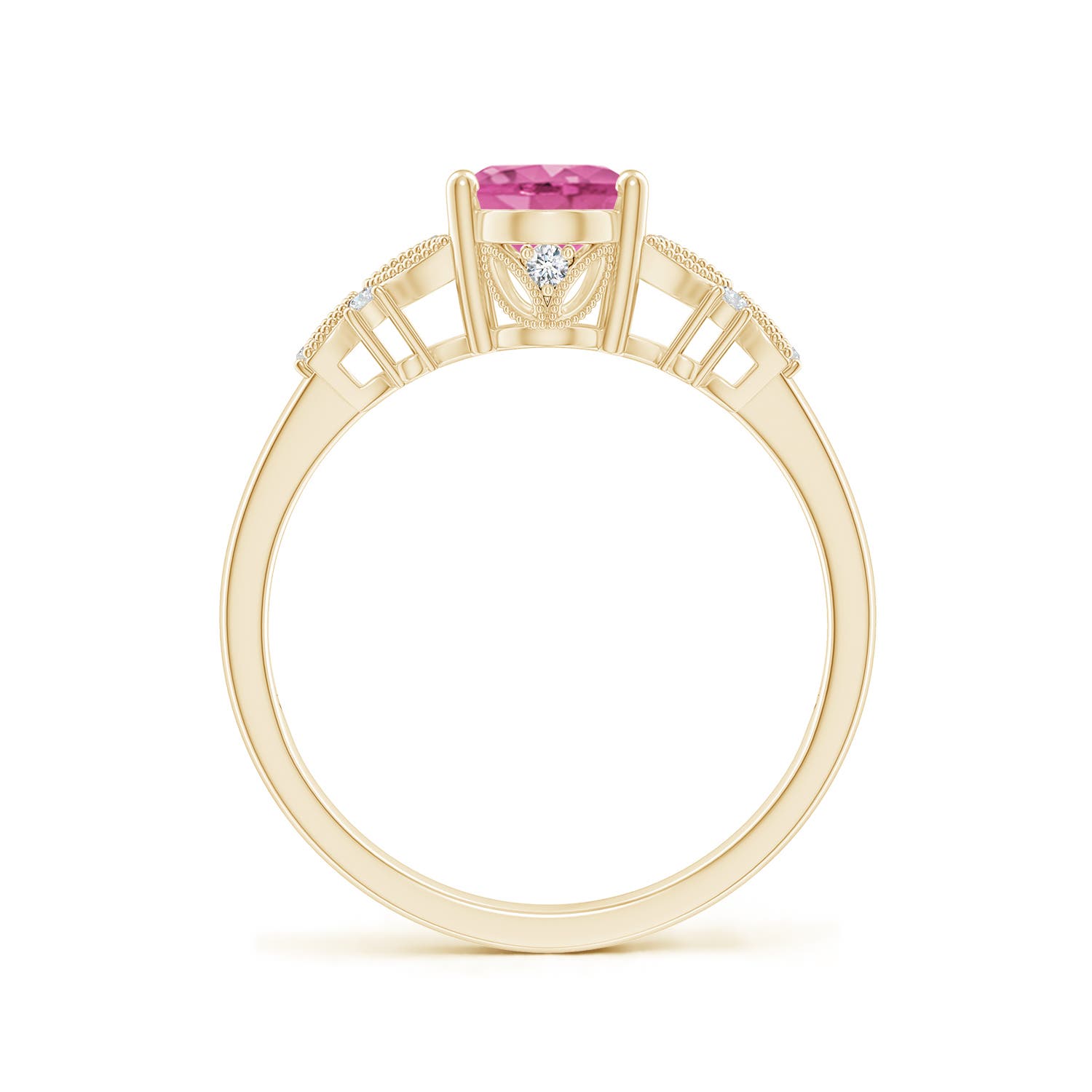 AAA - Pink Sapphire / 1.55 CT / 14 KT Yellow Gold