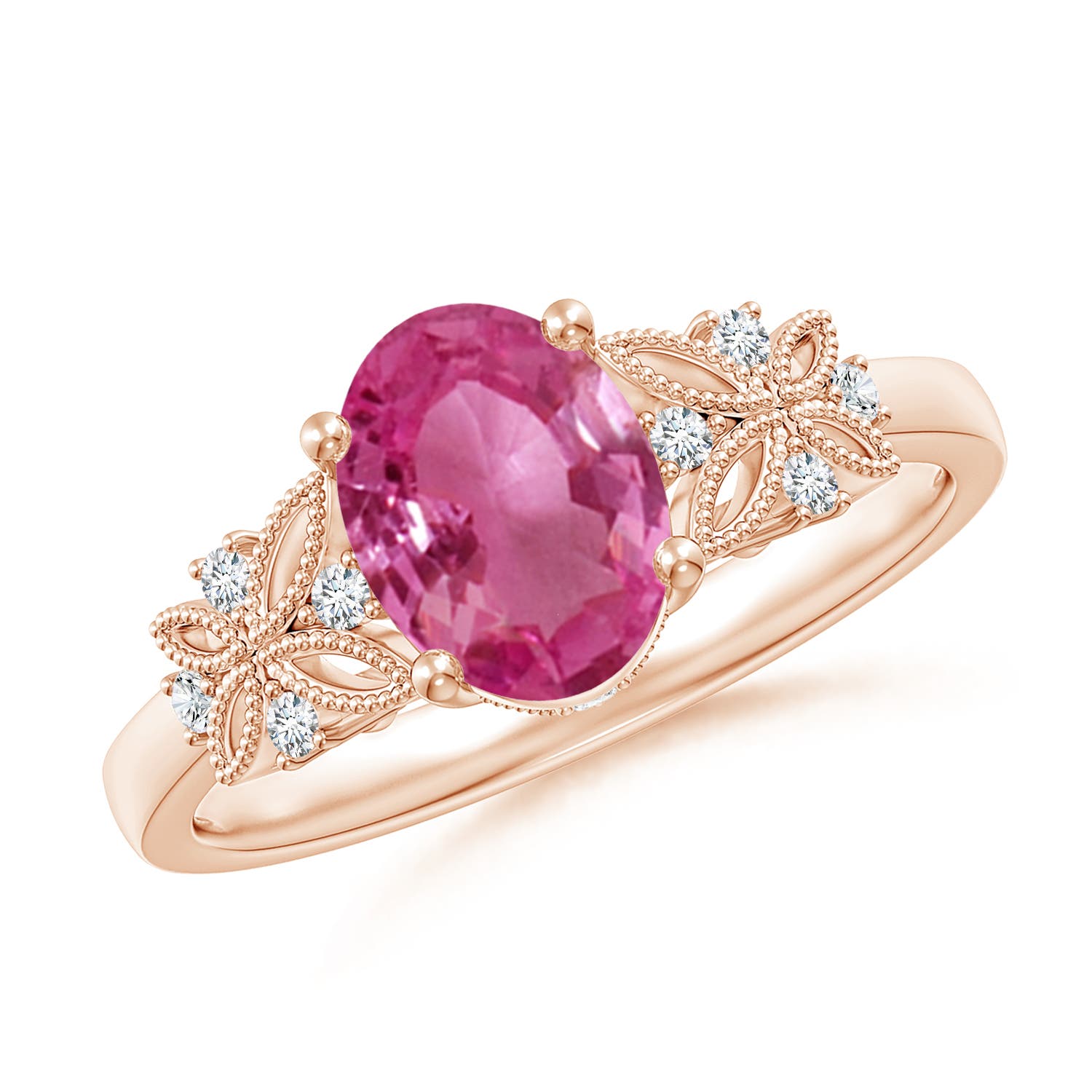 AAAA - Pink Sapphire / 1.55 CT / 14 KT Rose Gold