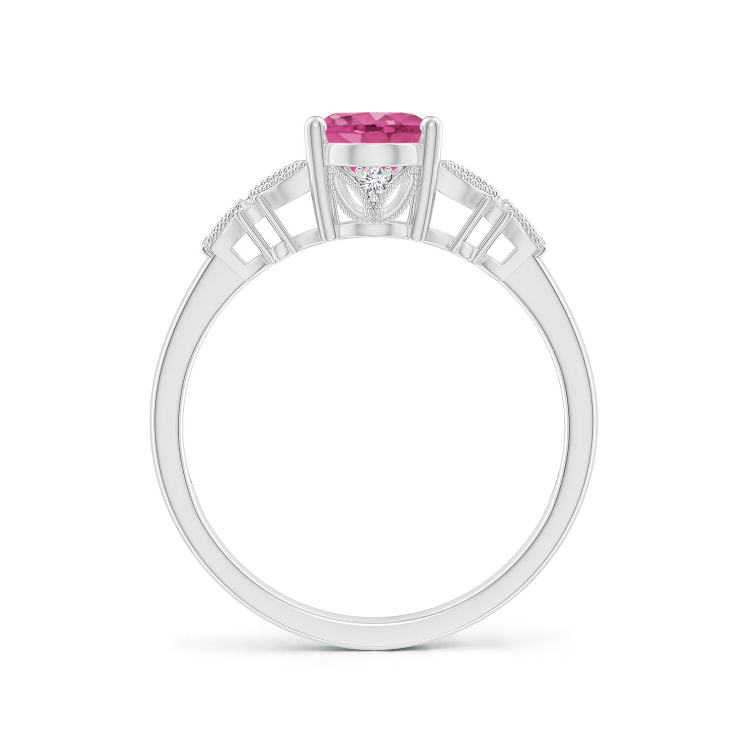 AAAA - Pink Sapphire / 1.55 CT / 14 KT White Gold