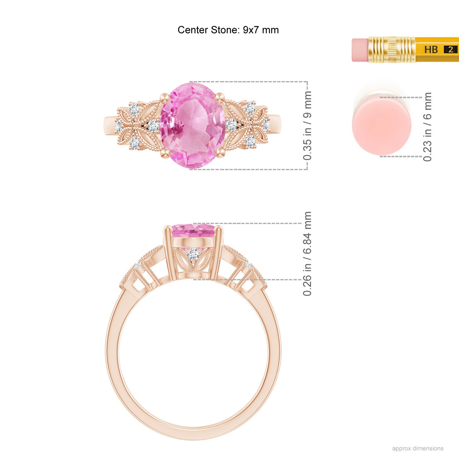 A - Pink Sapphire / 2.03 CT / 14 KT Rose Gold