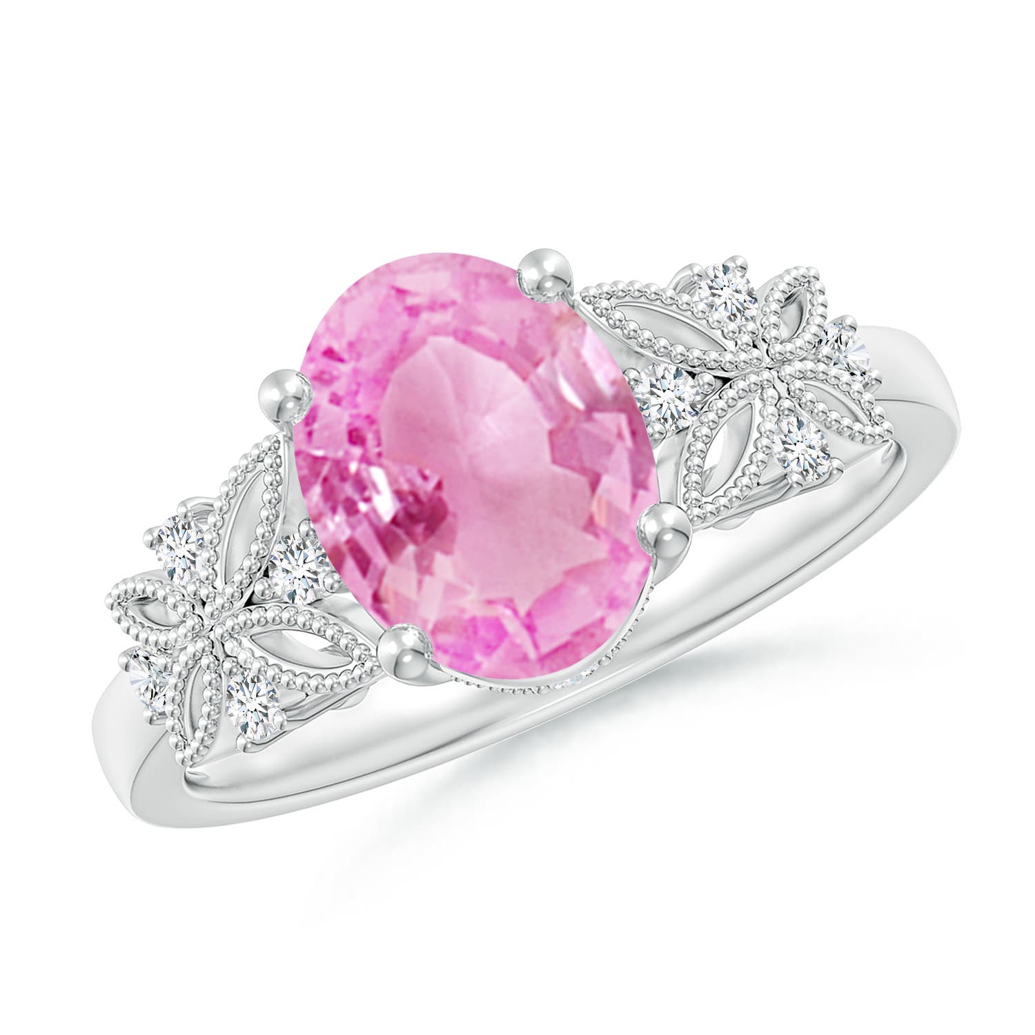 A - Pink Sapphire / 2.03 CT / 14 KT White Gold