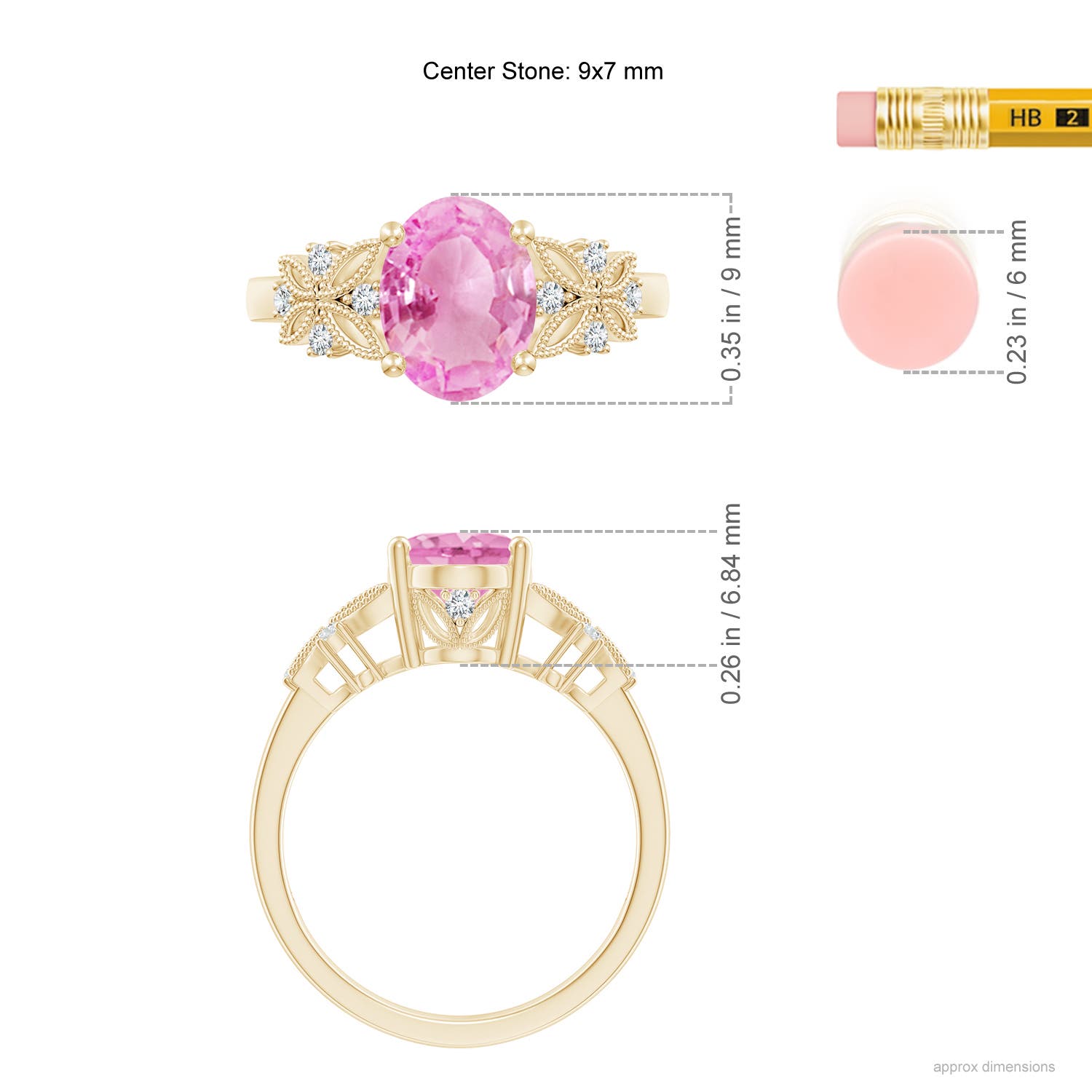 A - Pink Sapphire / 2.03 CT / 14 KT Yellow Gold