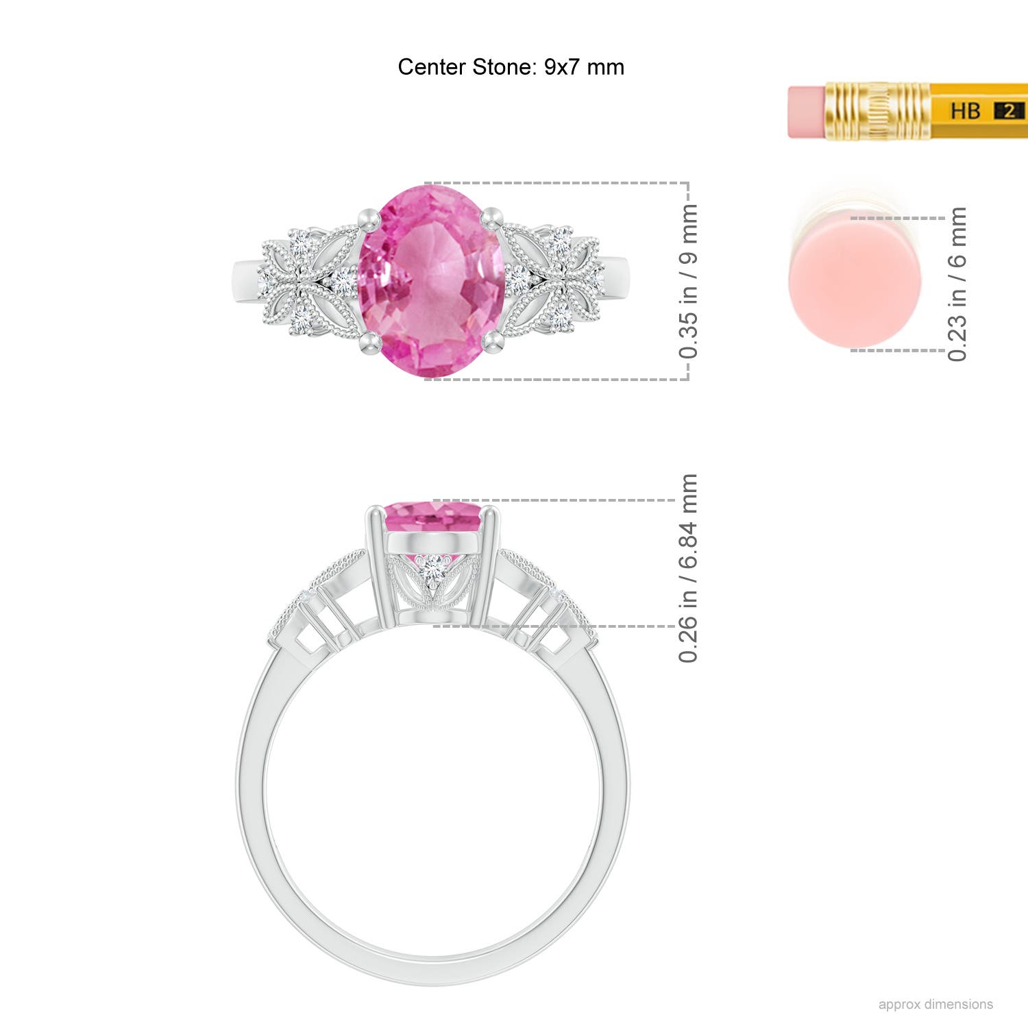 AA - Pink Sapphire / 2.03 CT / 14 KT White Gold