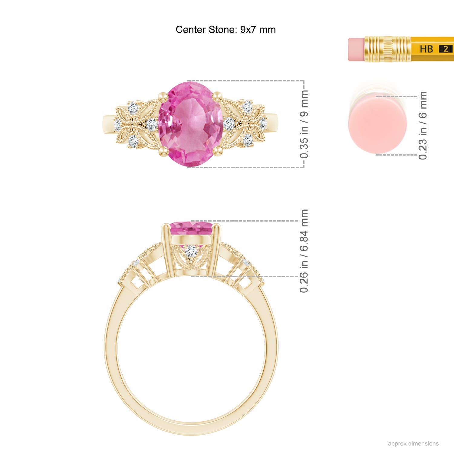 AA - Pink Sapphire / 2.03 CT / 14 KT Yellow Gold