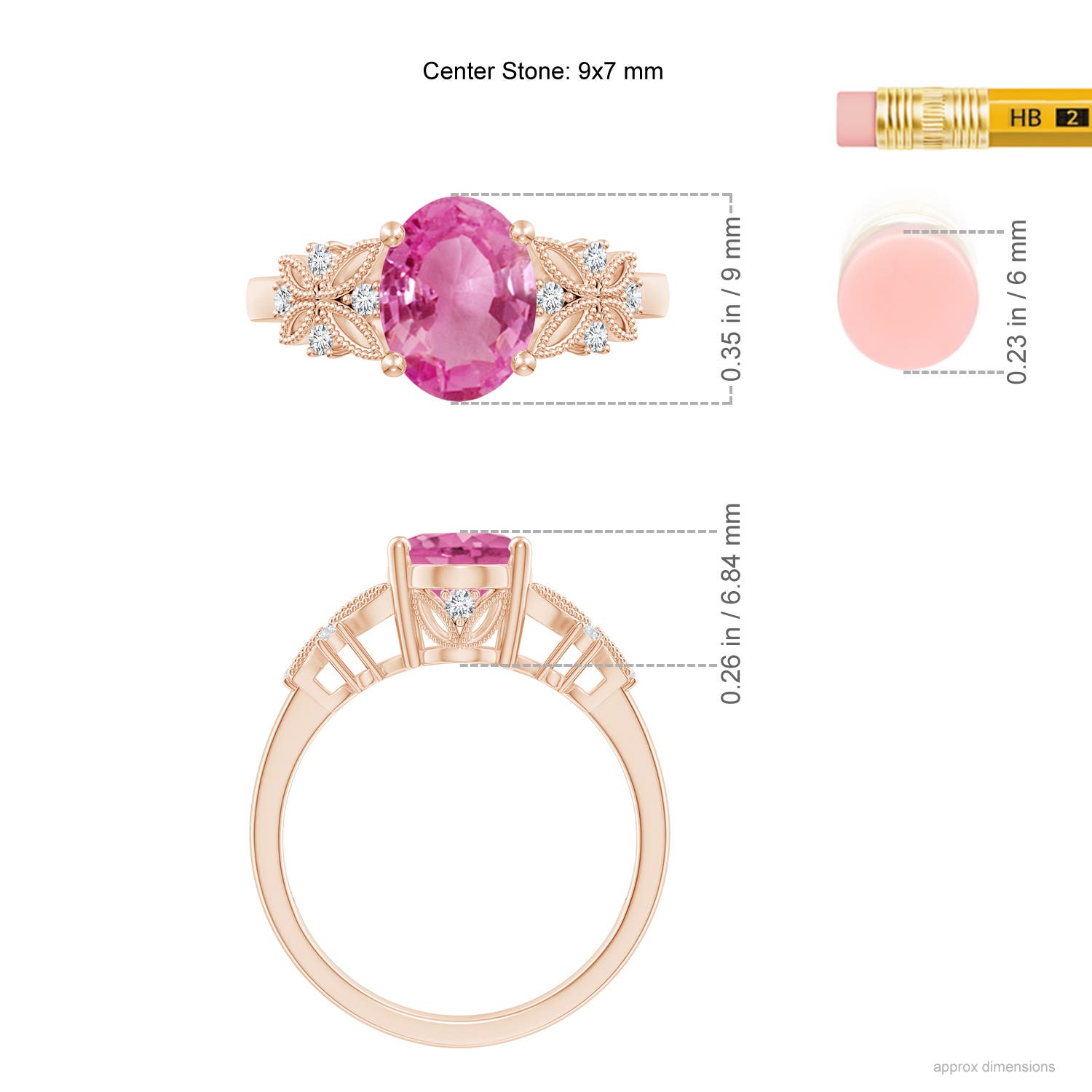 AAA - Pink Sapphire / 2.03 CT / 14 KT Rose Gold