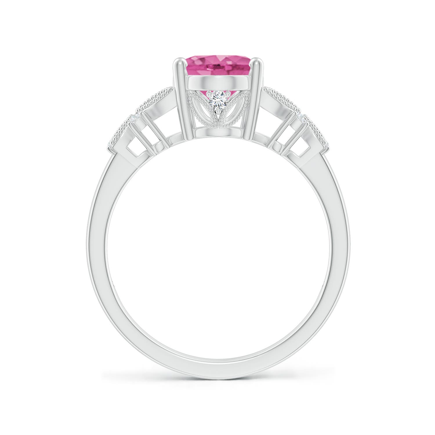 AAA - Pink Sapphire / 2.03 CT / 14 KT White Gold