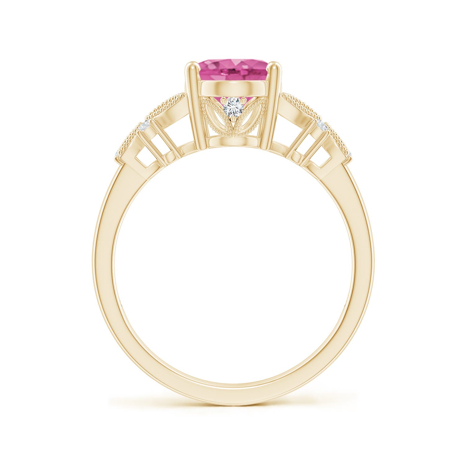 AAA - Pink Sapphire / 2.03 CT / 14 KT Yellow Gold