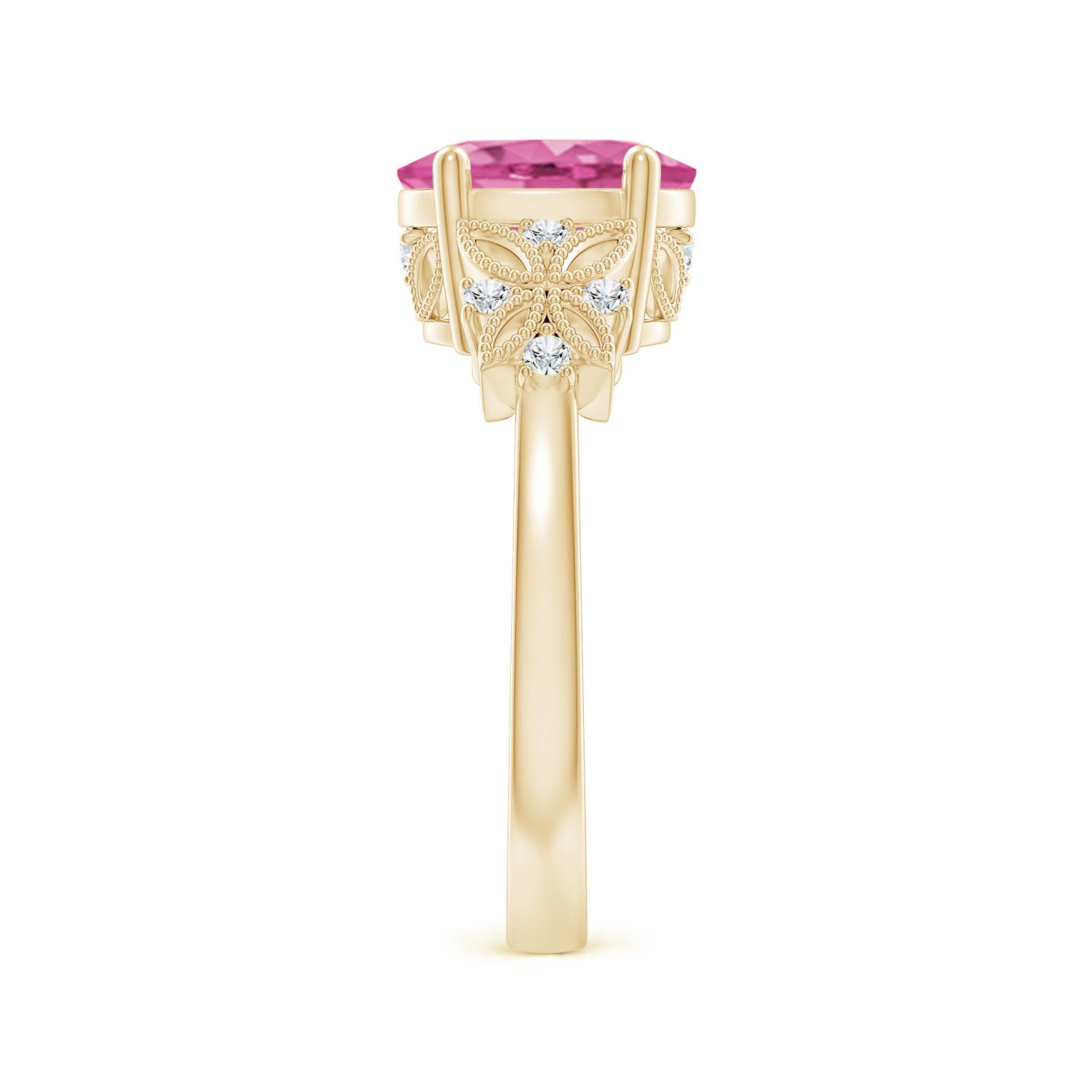 AAA - Pink Sapphire / 2.03 CT / 14 KT Yellow Gold