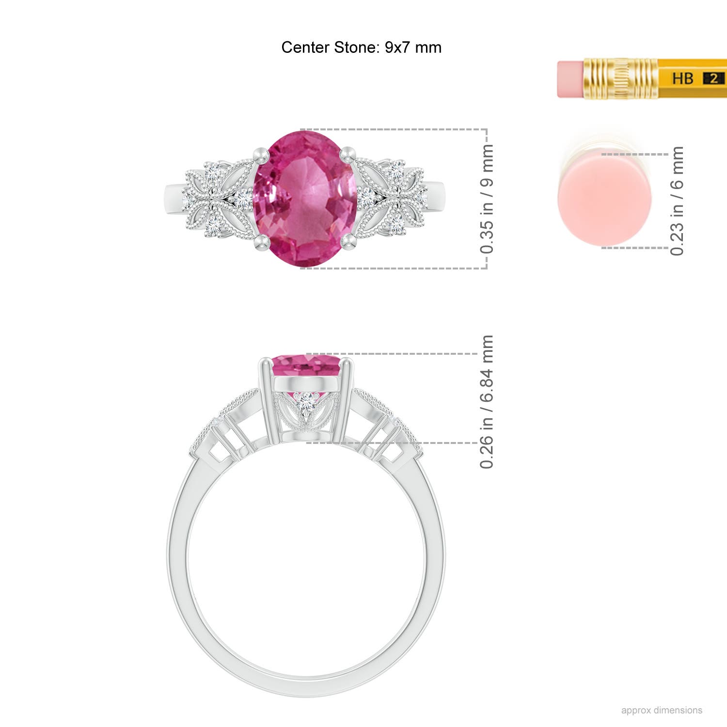 AAAA - Pink Sapphire / 2.03 CT / 14 KT White Gold