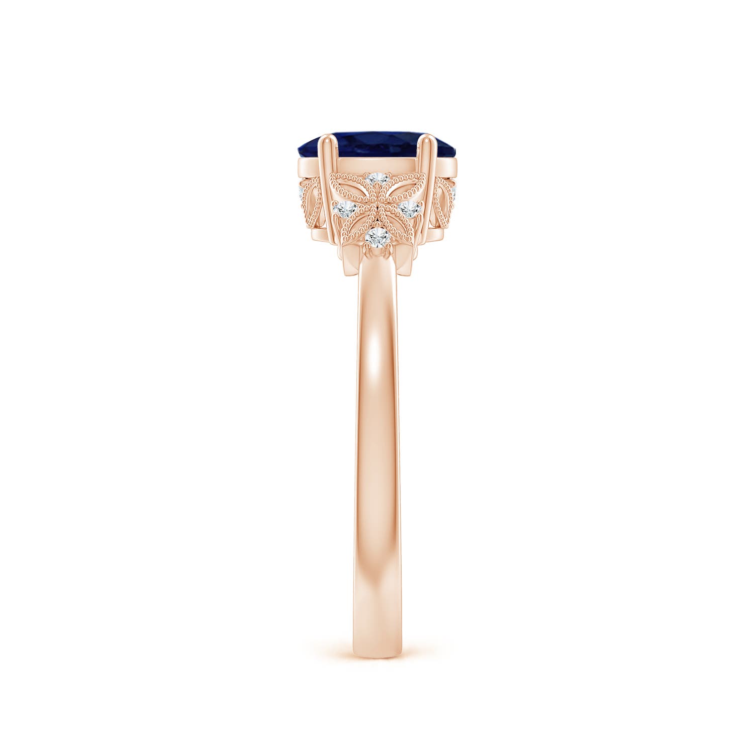 A - Blue Sapphire / 0.92 CT / 14 KT Rose Gold