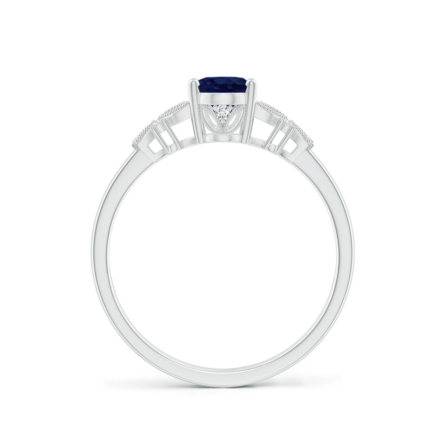 A - Blue Sapphire / 0.92 CT / 14 KT White Gold