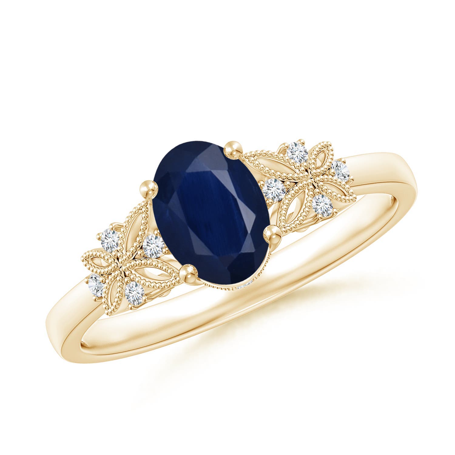 A - Blue Sapphire / 0.92 CT / 14 KT Yellow Gold