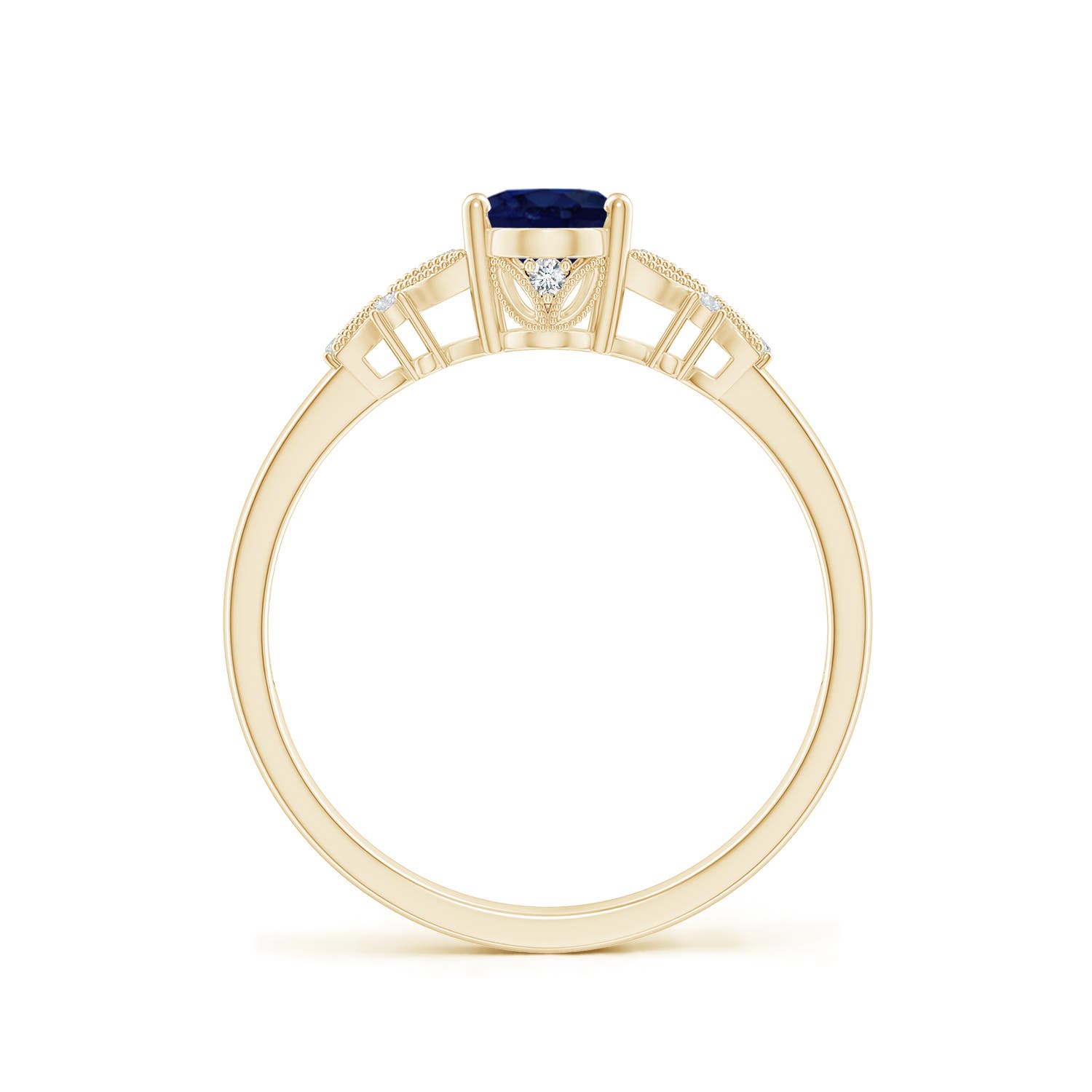 A - Blue Sapphire / 0.92 CT / 14 KT Yellow Gold